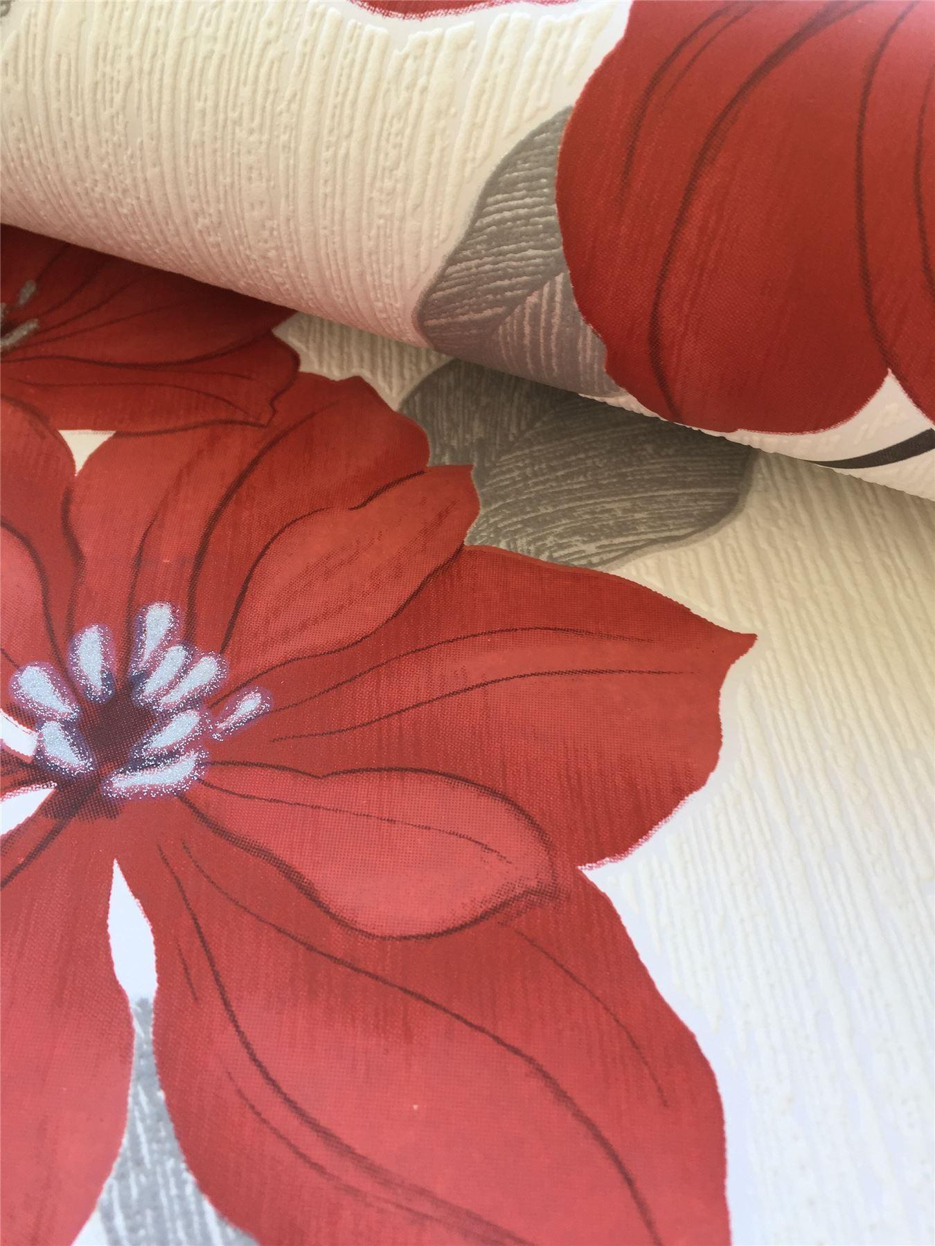 1350x1800 Erismann Spring Floral Metallic Textured Blown Vinyl Pastel