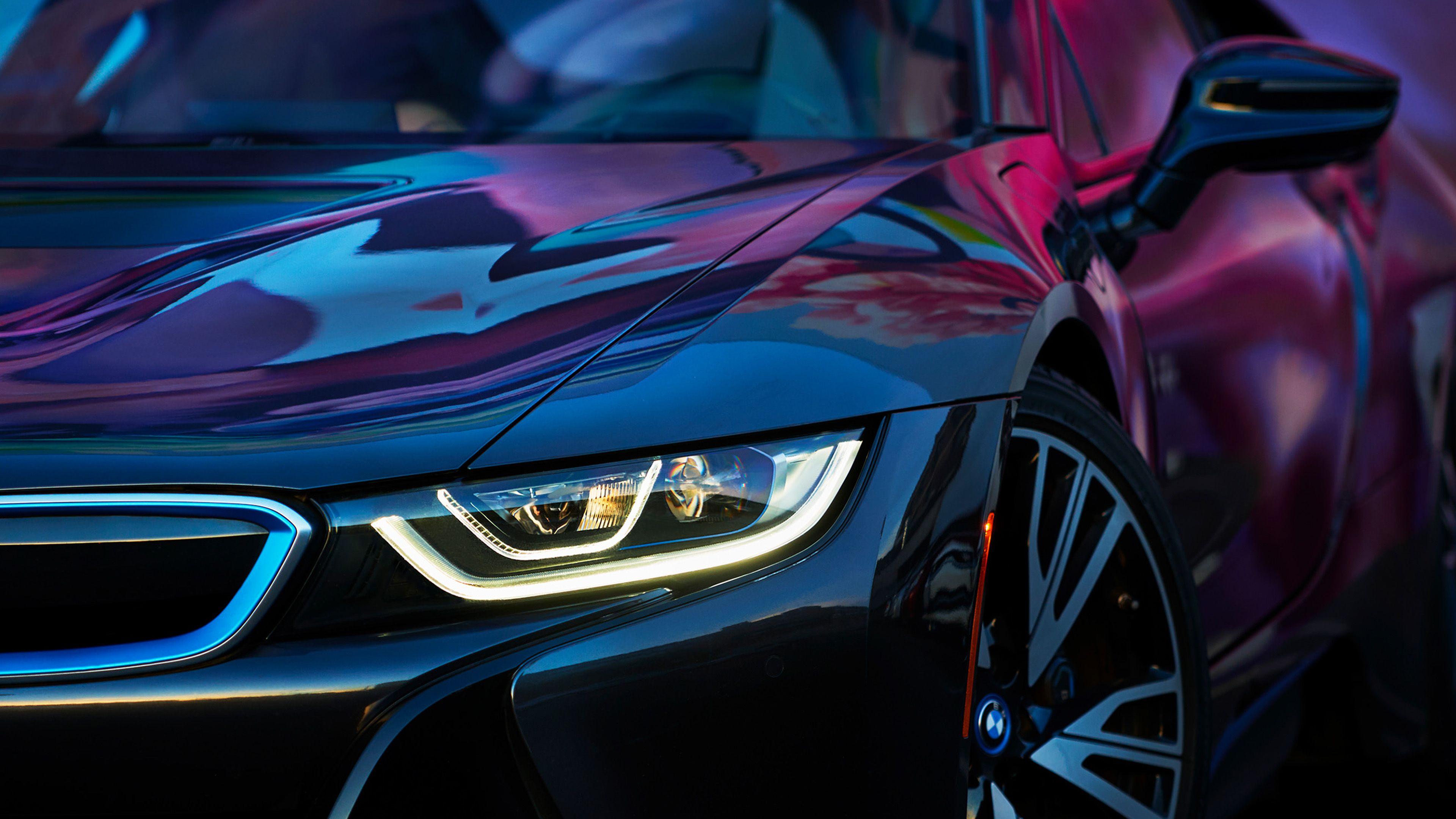 3840x2160 Bmw Rainbow Blue Purple Car Art