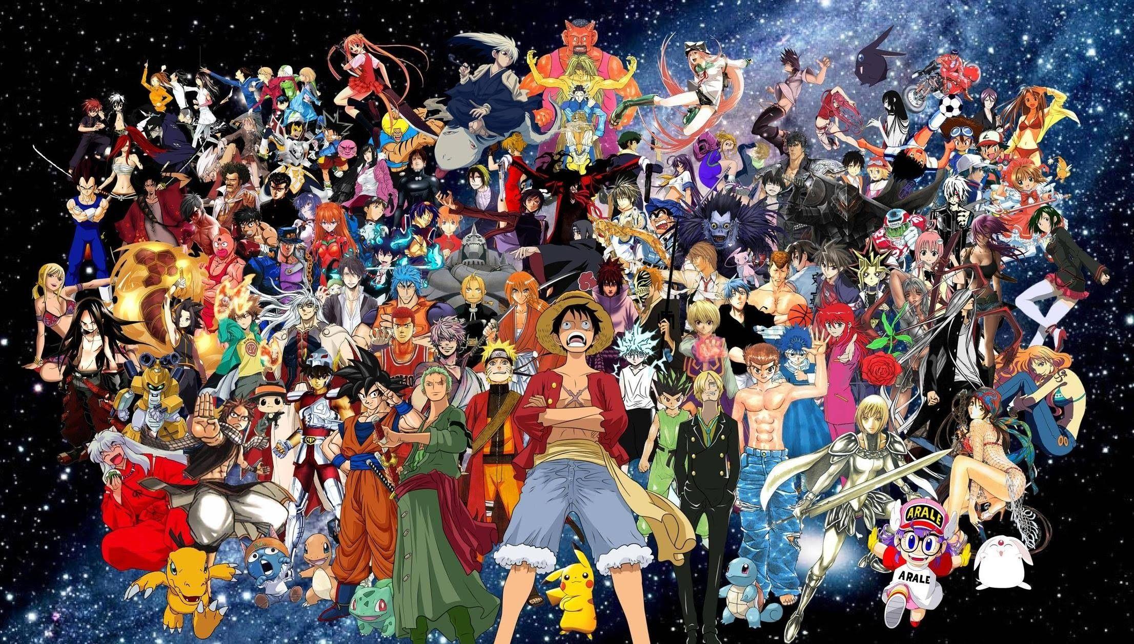2212x1257 All Anime Characters HD Wallpaper