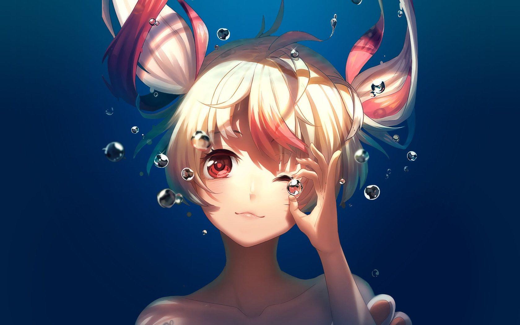 1680x1050 Girly Wallpaper • Female anime character portrait digital