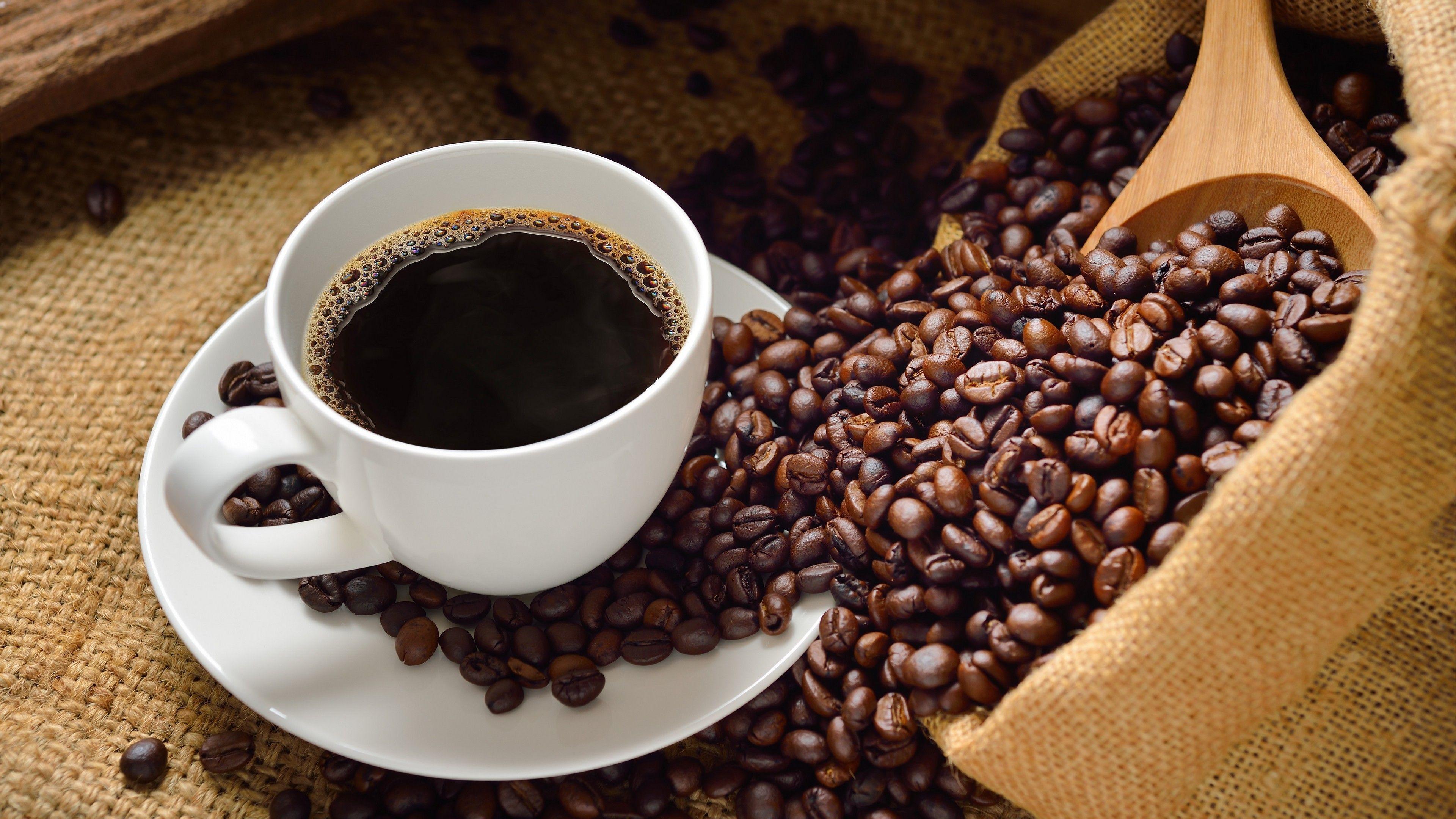 3840x2160 Coffee Coffee Beans Cup Food Wallpaper Desktop