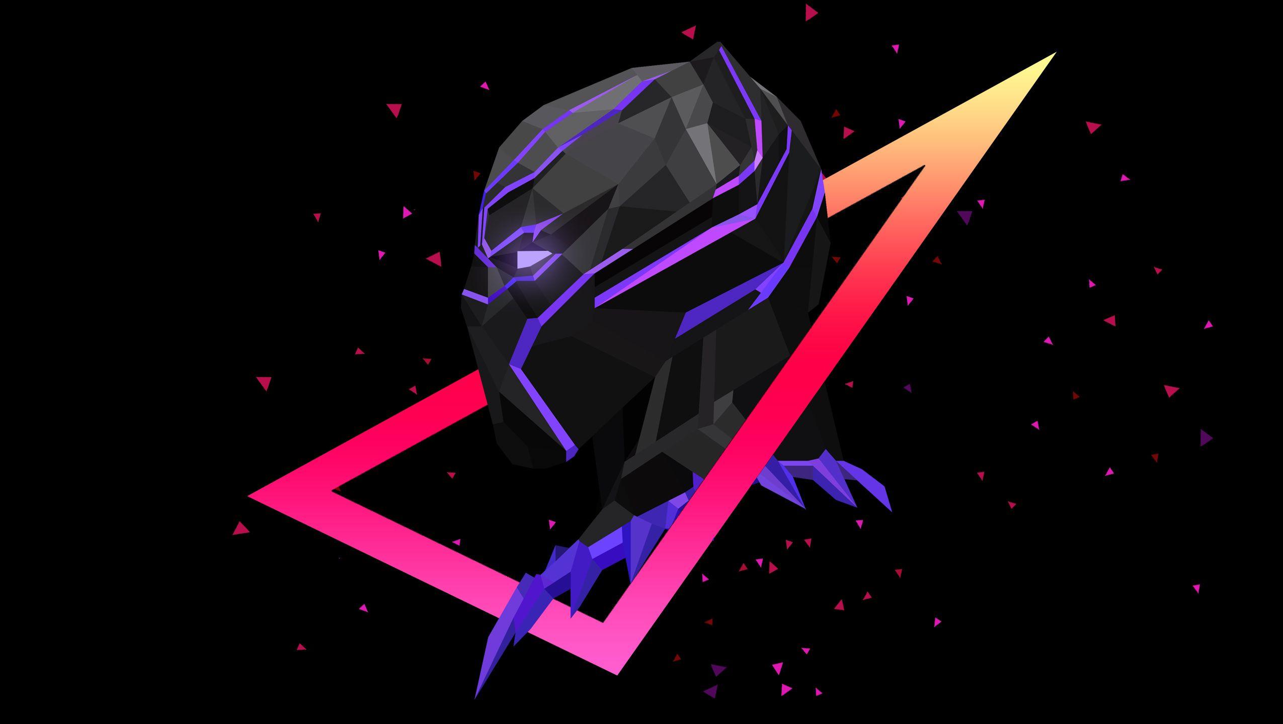 2550x1440 Low Poly Art Black Panther 1440x900 Resolution HD 4k