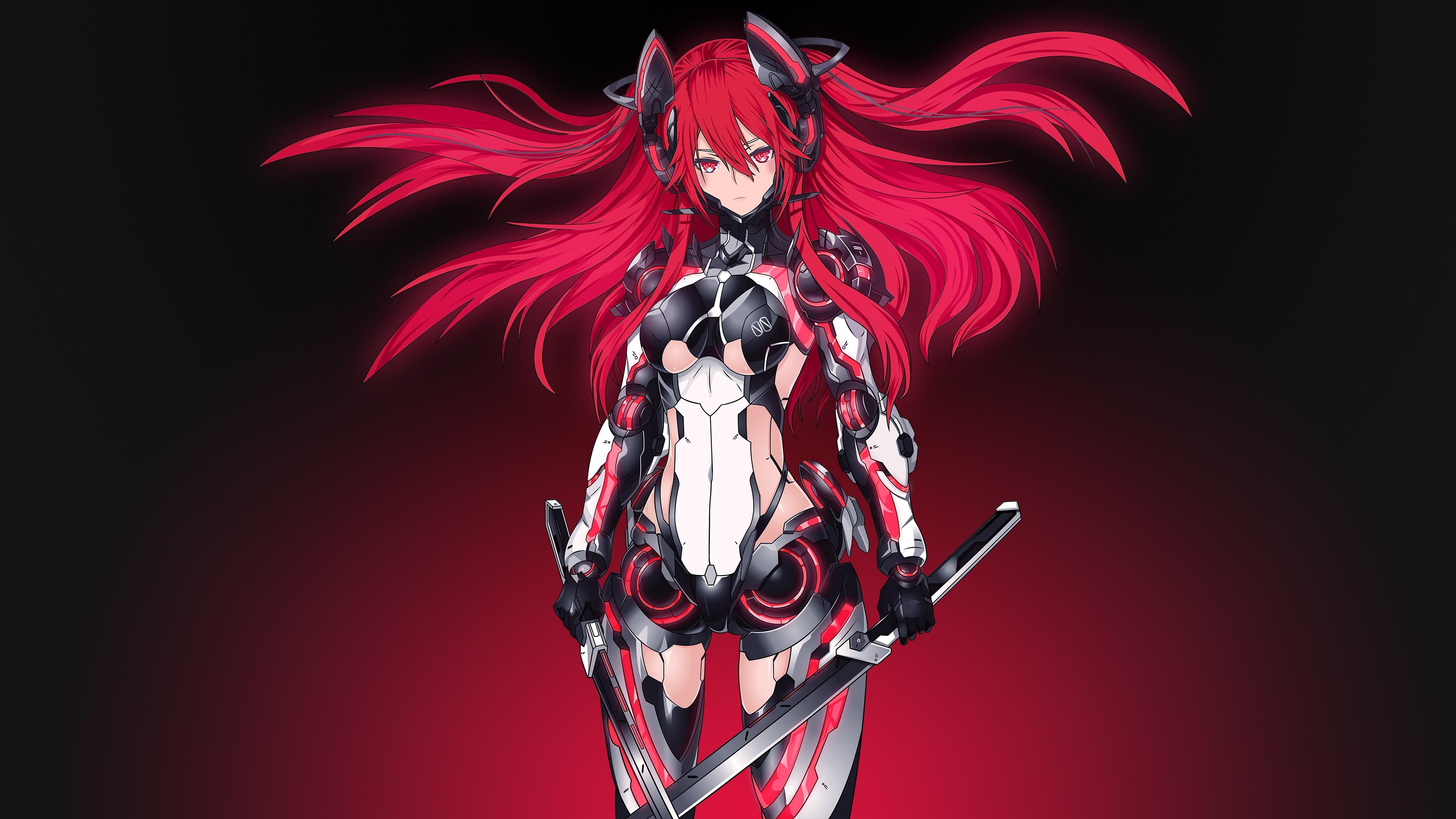 3840x2160 Redhead Anime Girl Assassin Wallpaper and Free