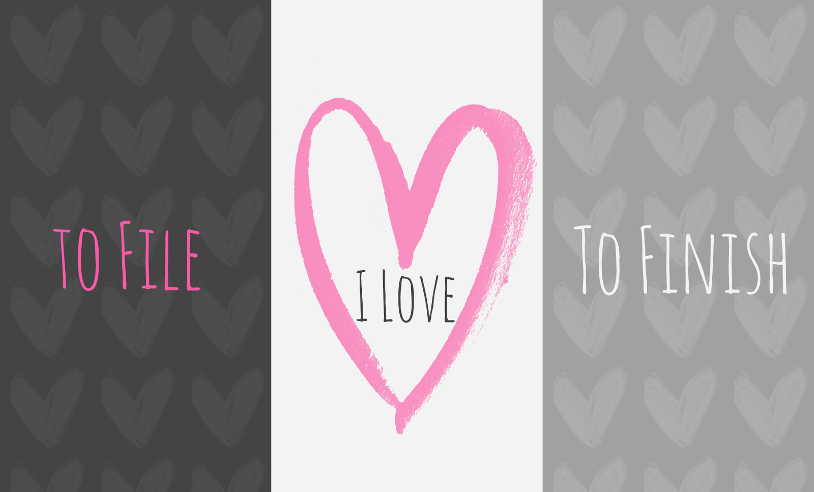 1600x967 Grey white pink hearts desktop organizer wallpaper background