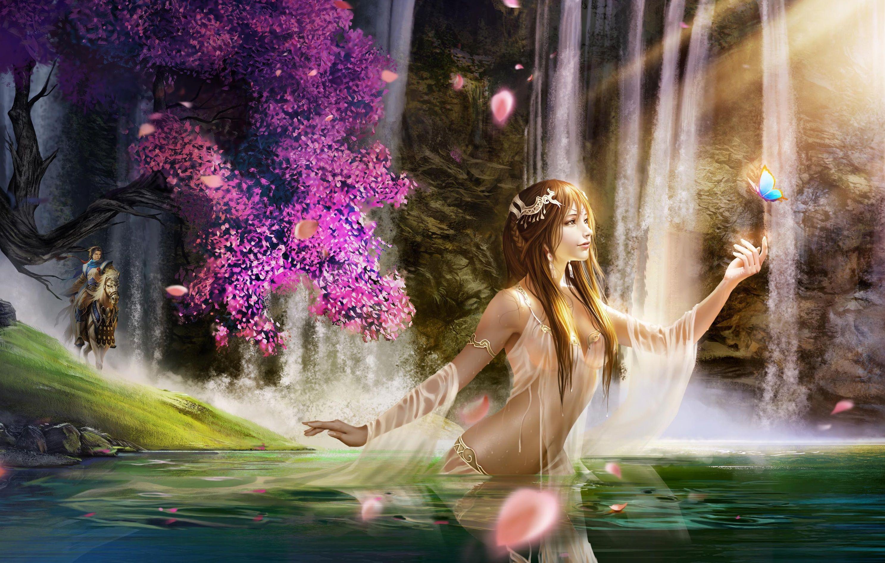 2973x1893 Nature Fairy Digital Fantasy Girl Art Woman HD Wallpaper 1465448
