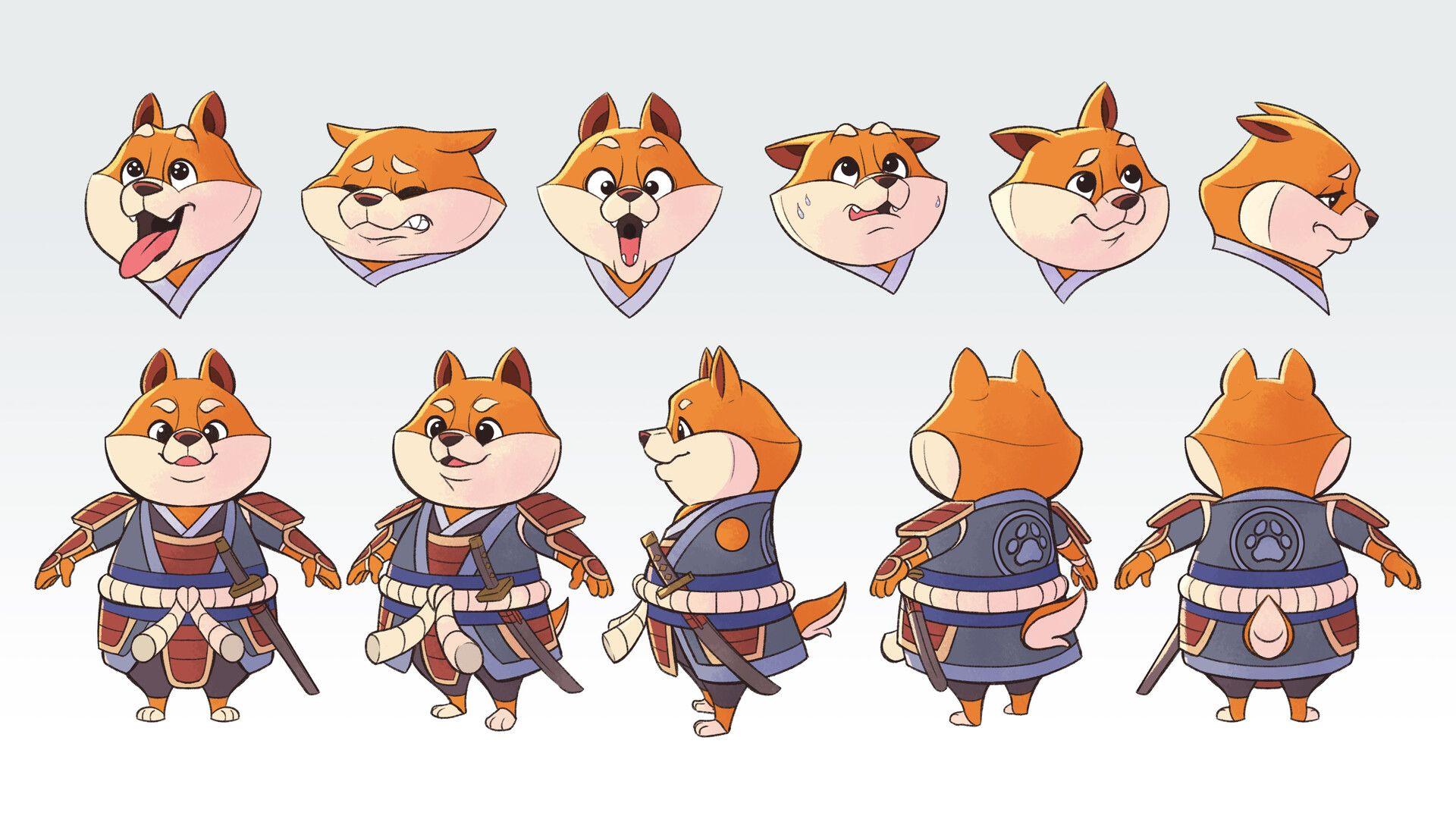 1920x1080 Cartoon Samurai Shiba Inu Concept, Renato Dantas