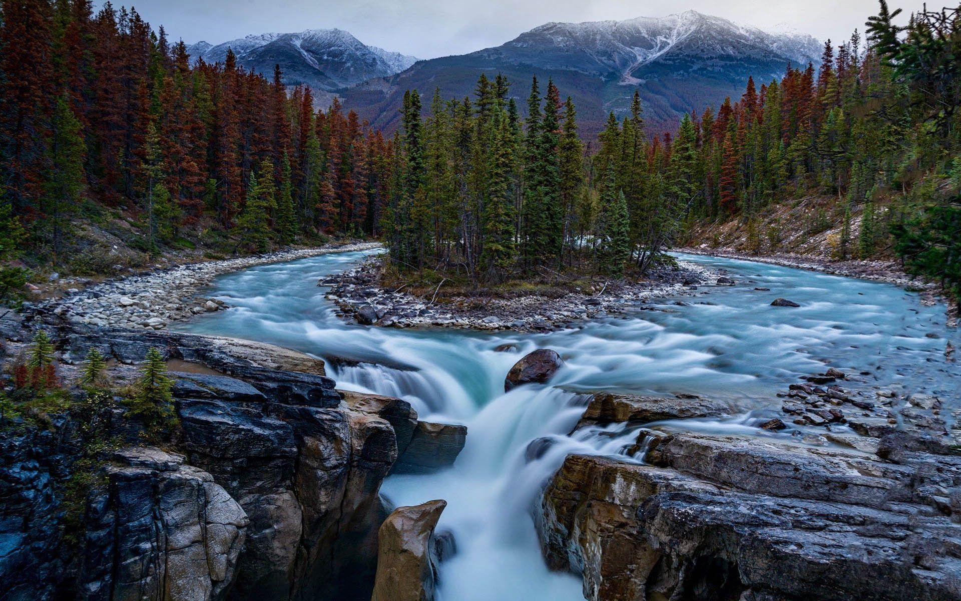 1920x1200 Sunwapta Falls Falls Jasper National Park Canada HD Wallpaper