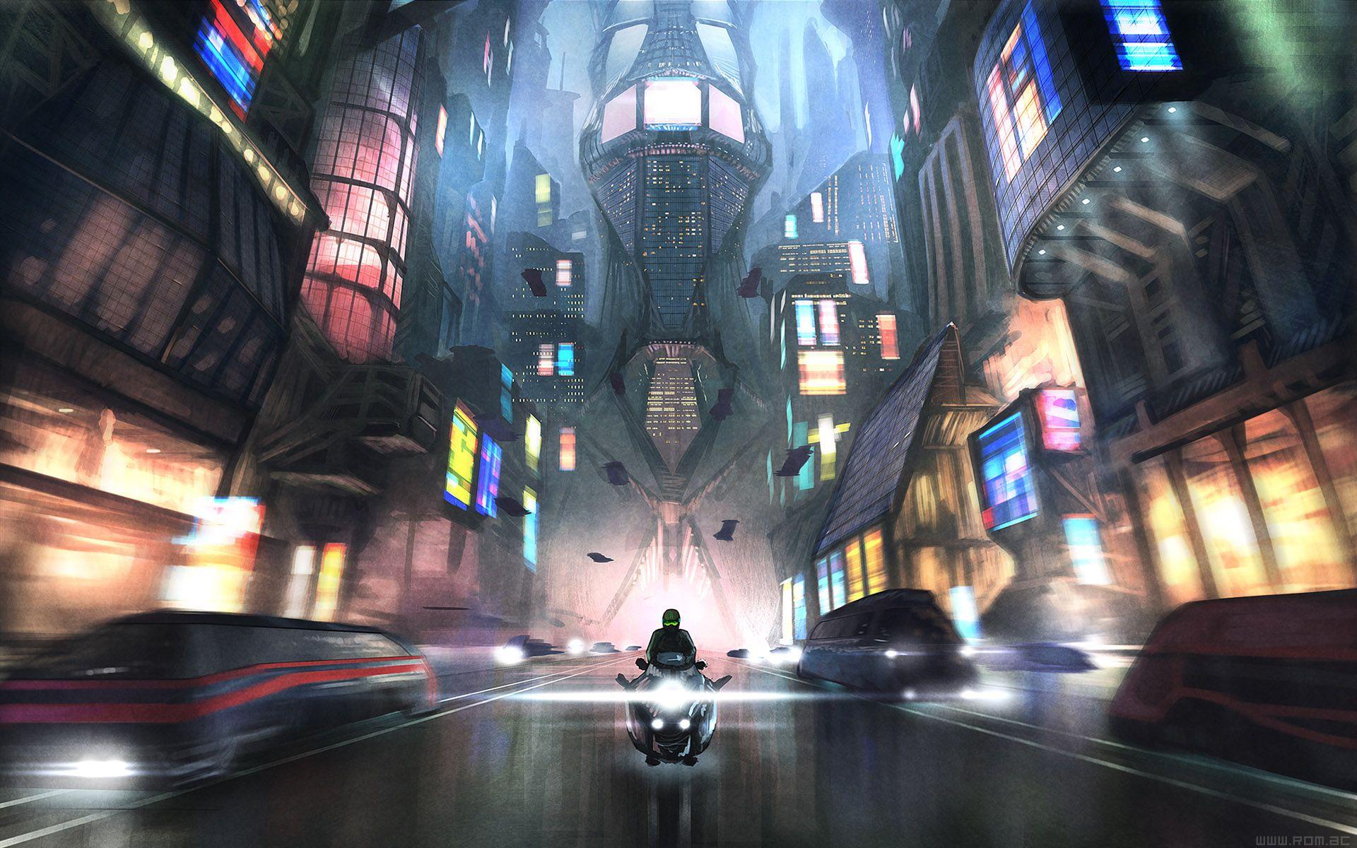 1920x1200 Cyberpunk Background HD PixelsTalk Japan, Colorful, Digital Art