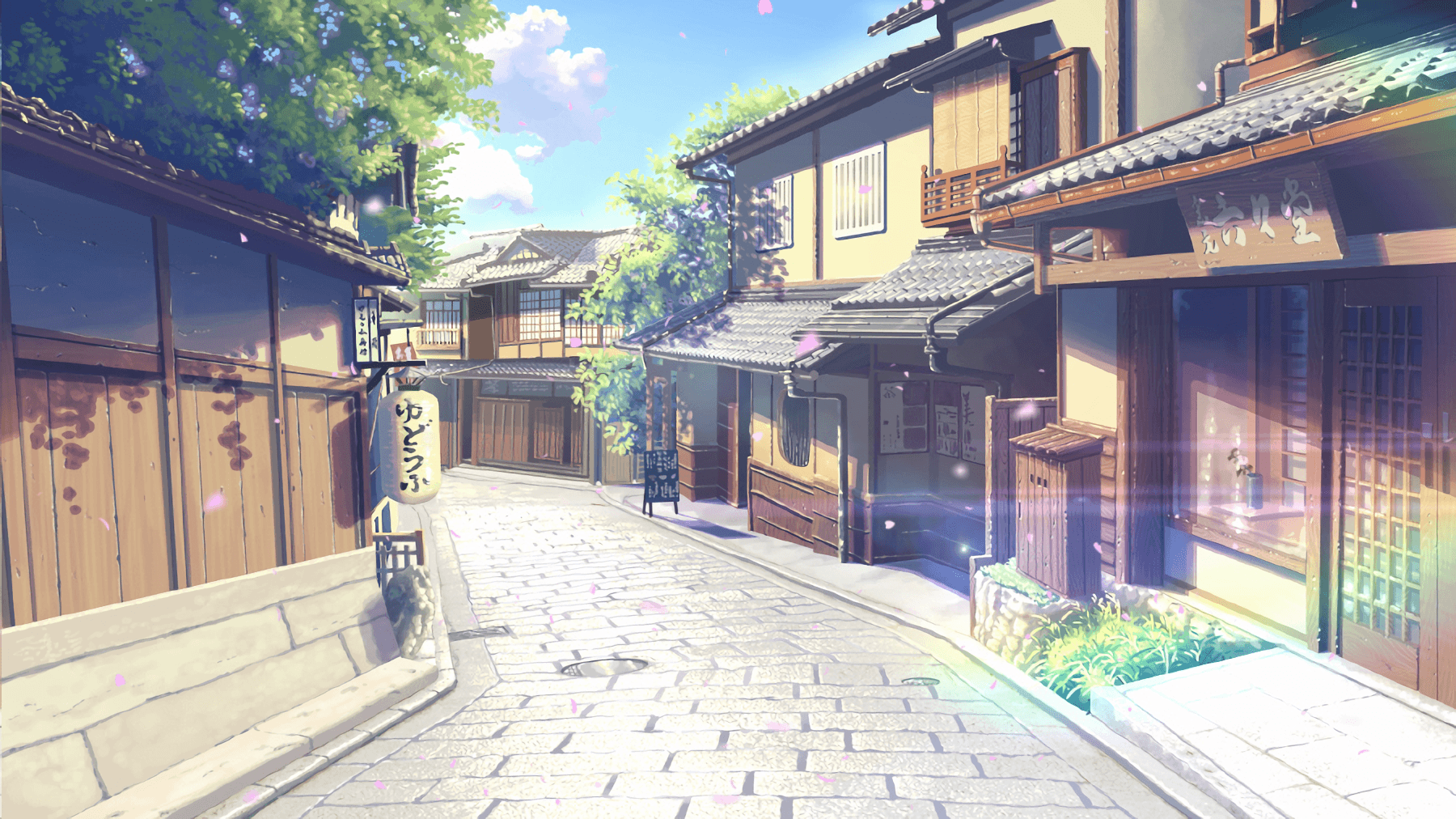 1800x1012 Anime Town Background