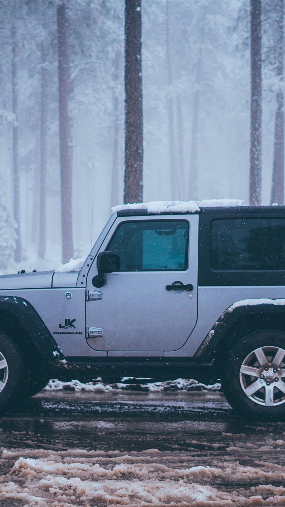 1080x1920 Jeep JK Wrangler Car Side View, Snow, Winter 1080x1920 IPhone 8 7