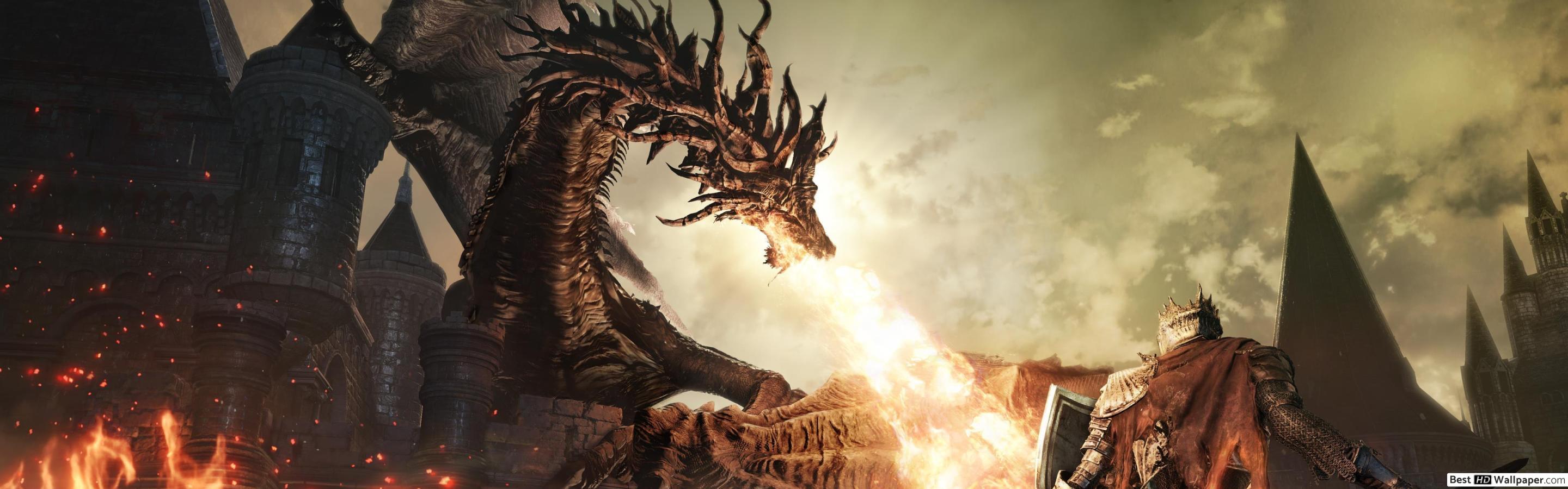 2880x900 Dark Souls 3 game HD wallpaper download