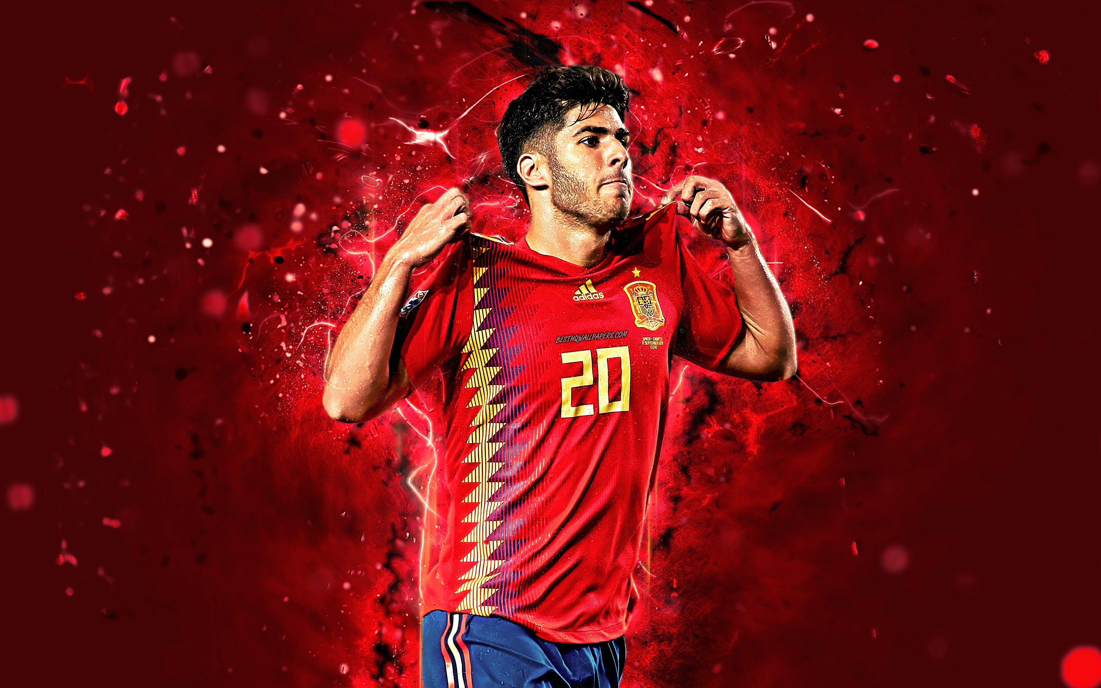 3840x2400 Download wallpaper 4k, Marco Asensio, goal, Spain National Team