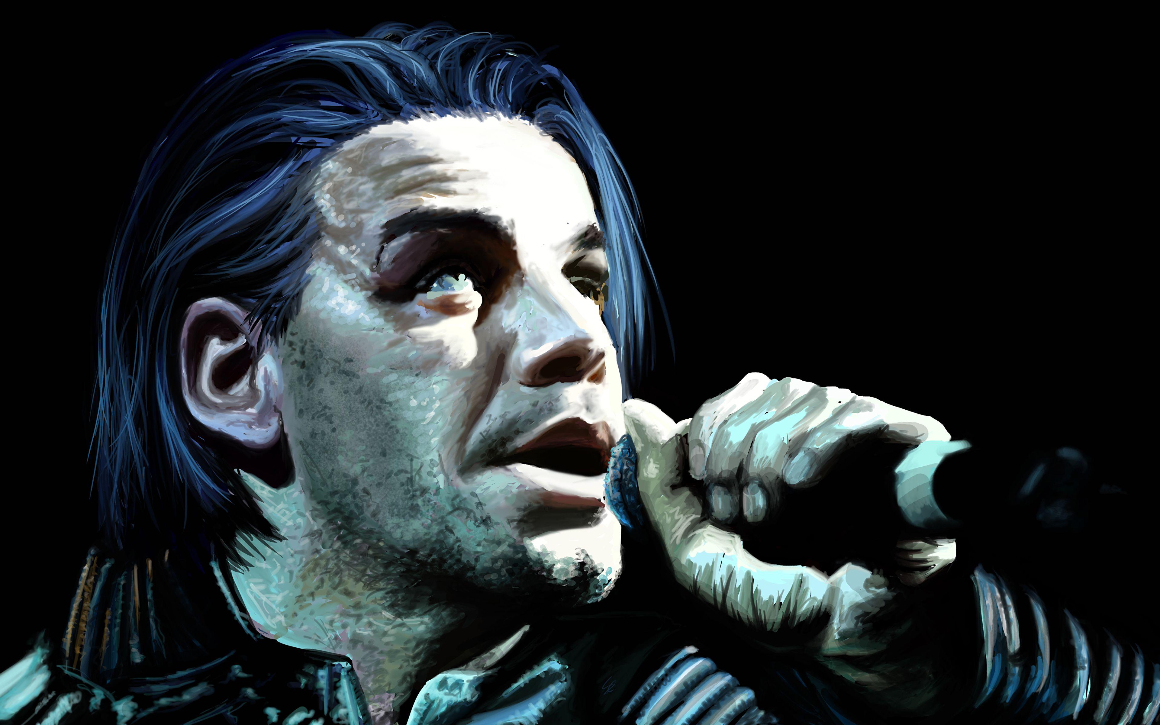 3840x2400 Photo RAMMSTEIN Man German Microphone Till Lindemann Music 3840x2400