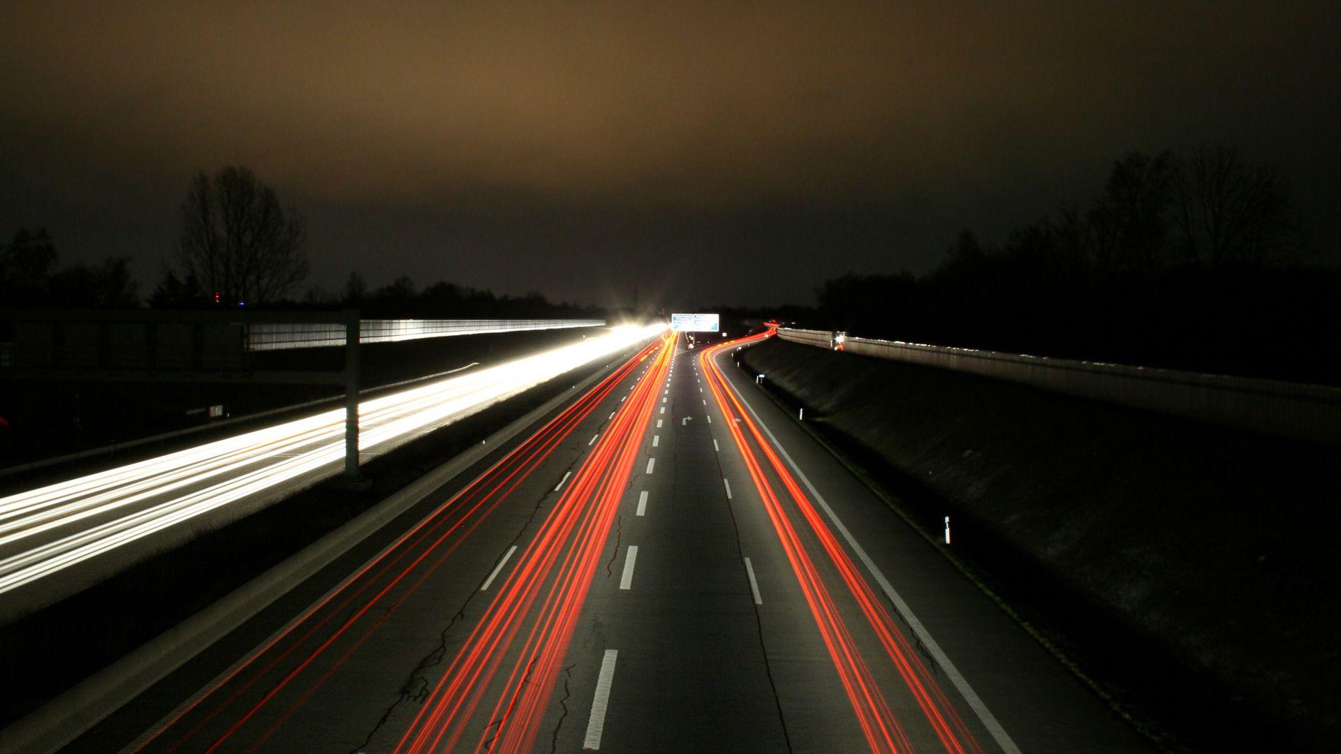 1920x1080 Download 1920x1080 Car lights on the highway wallpaper