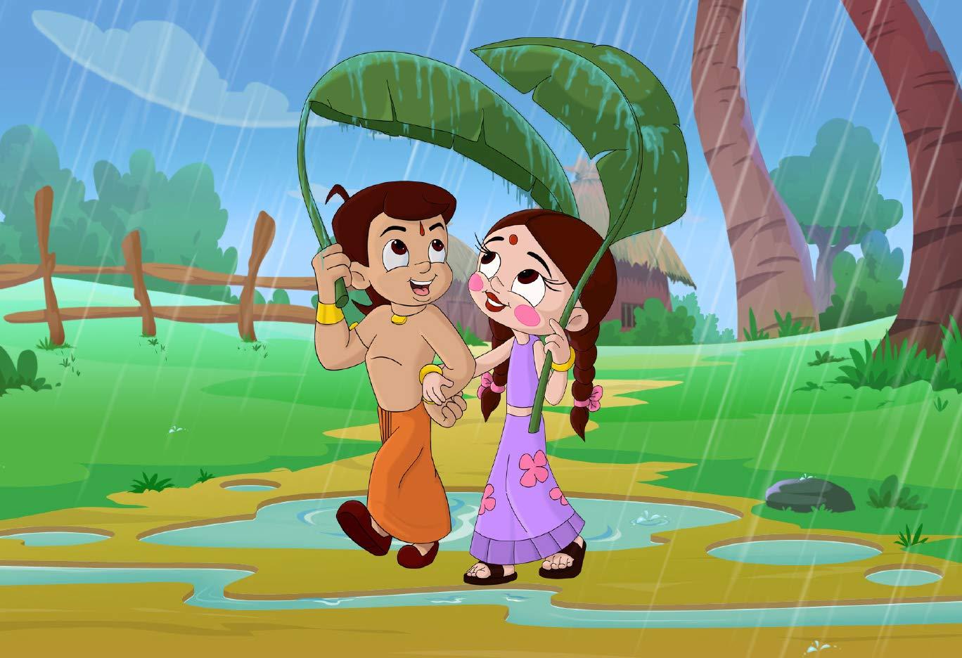 1368x936 Yojo Graphics Chhota bheem and chutki HD Poster 19 x 13 inch Matte