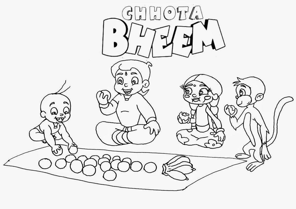 1200x848 Colour Drawing Free Wallpaper: Pogo Cartoon Chota Bheem Coloring