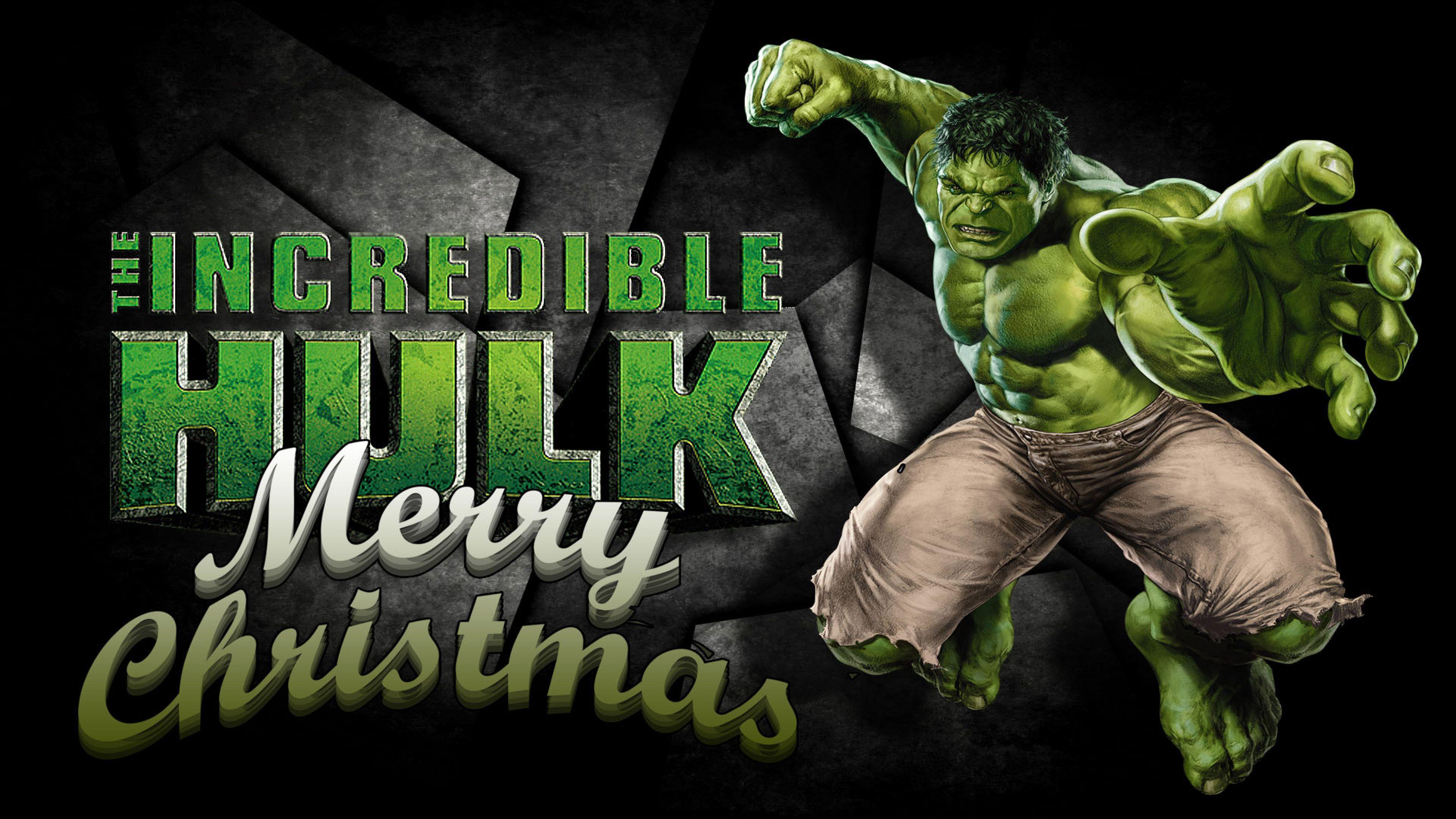 3840x2160 Happy Merry Christmas Incredible Hulk Marvel Avenger Superhero Pc