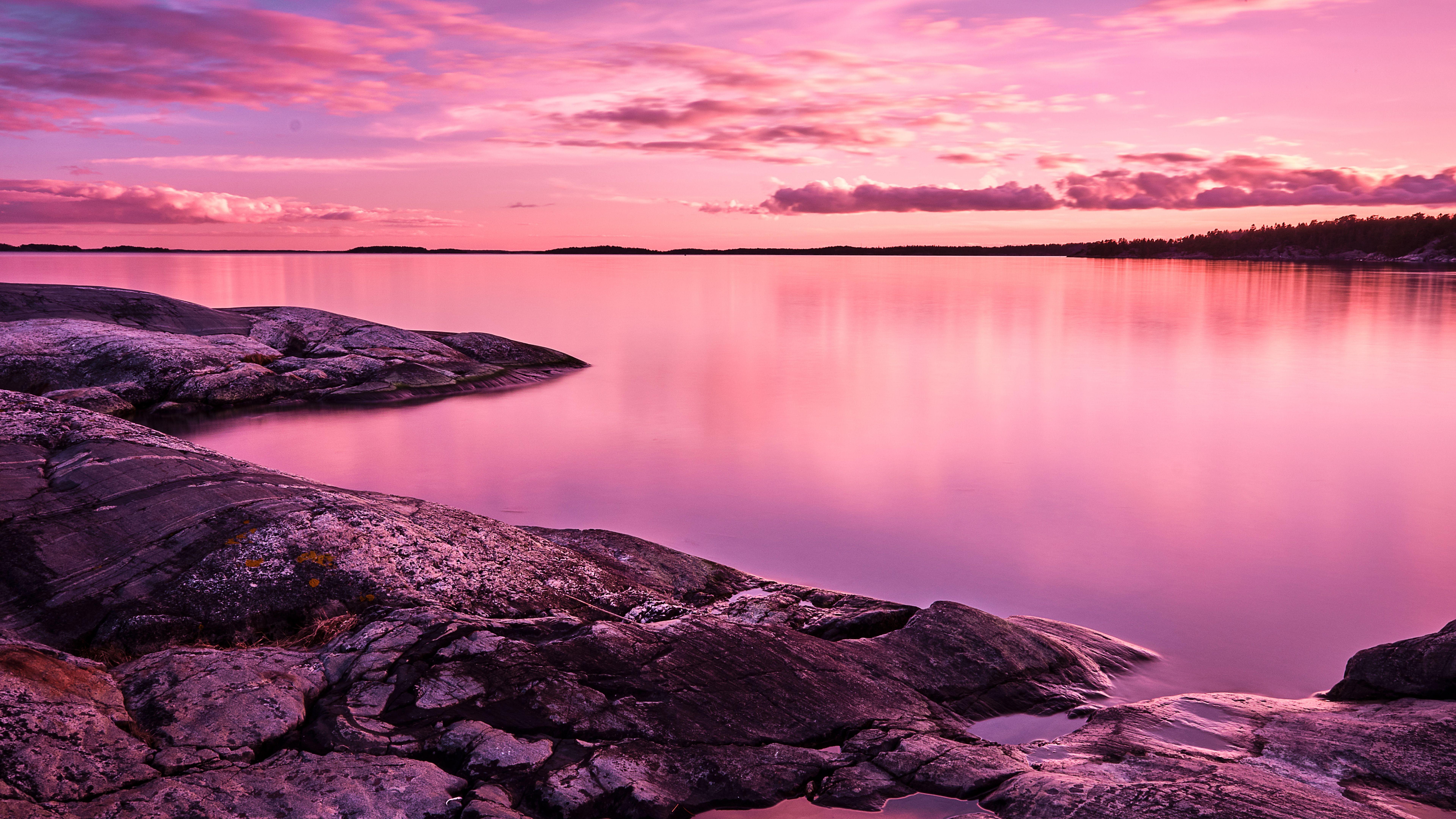 7680x4320 Pinky Sunset Landscape 4K 8K Wallpaper