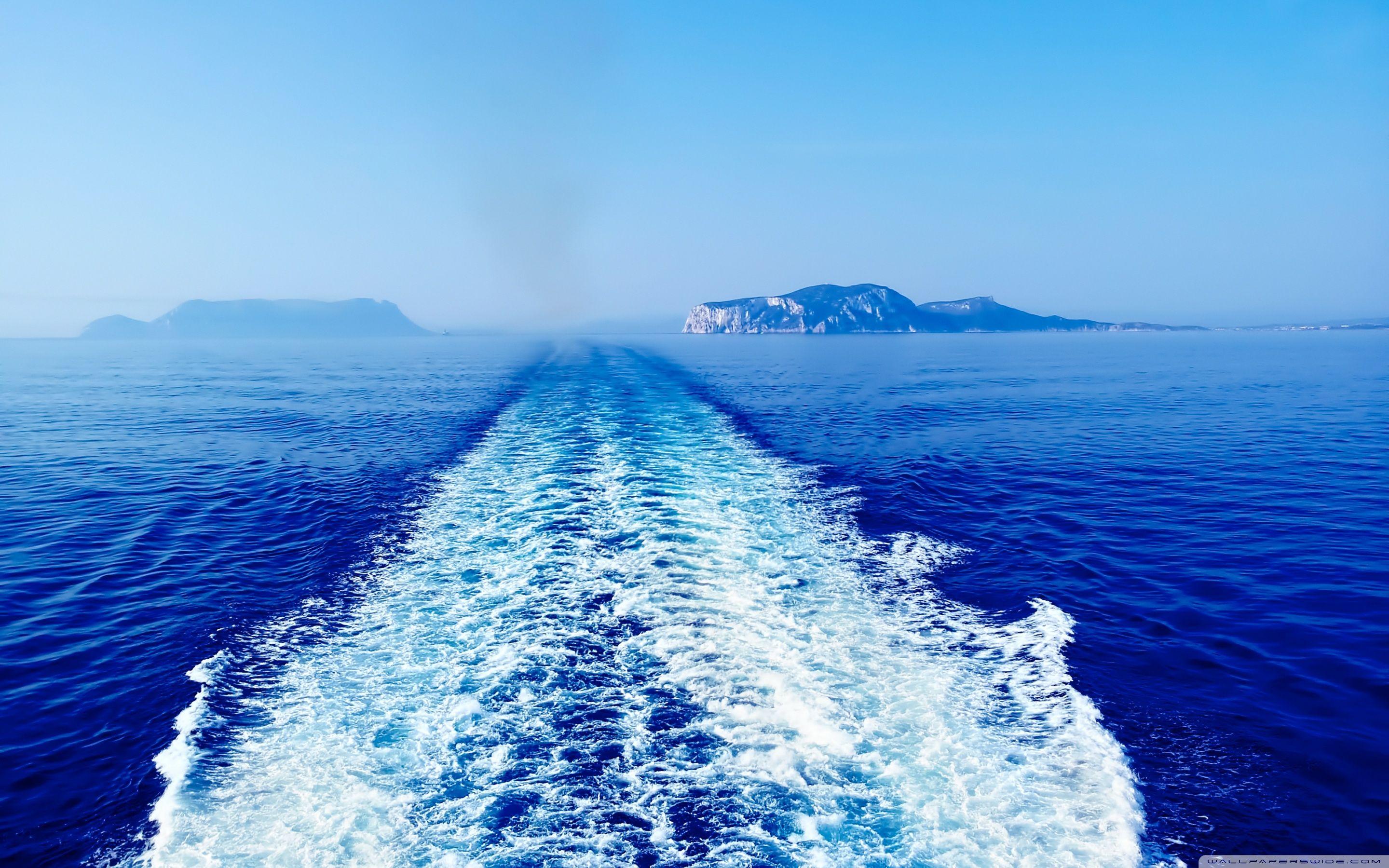 2880x1800 Wake of Boat Ultra HD Desktop Background Wallpaper for 4K UHD TV