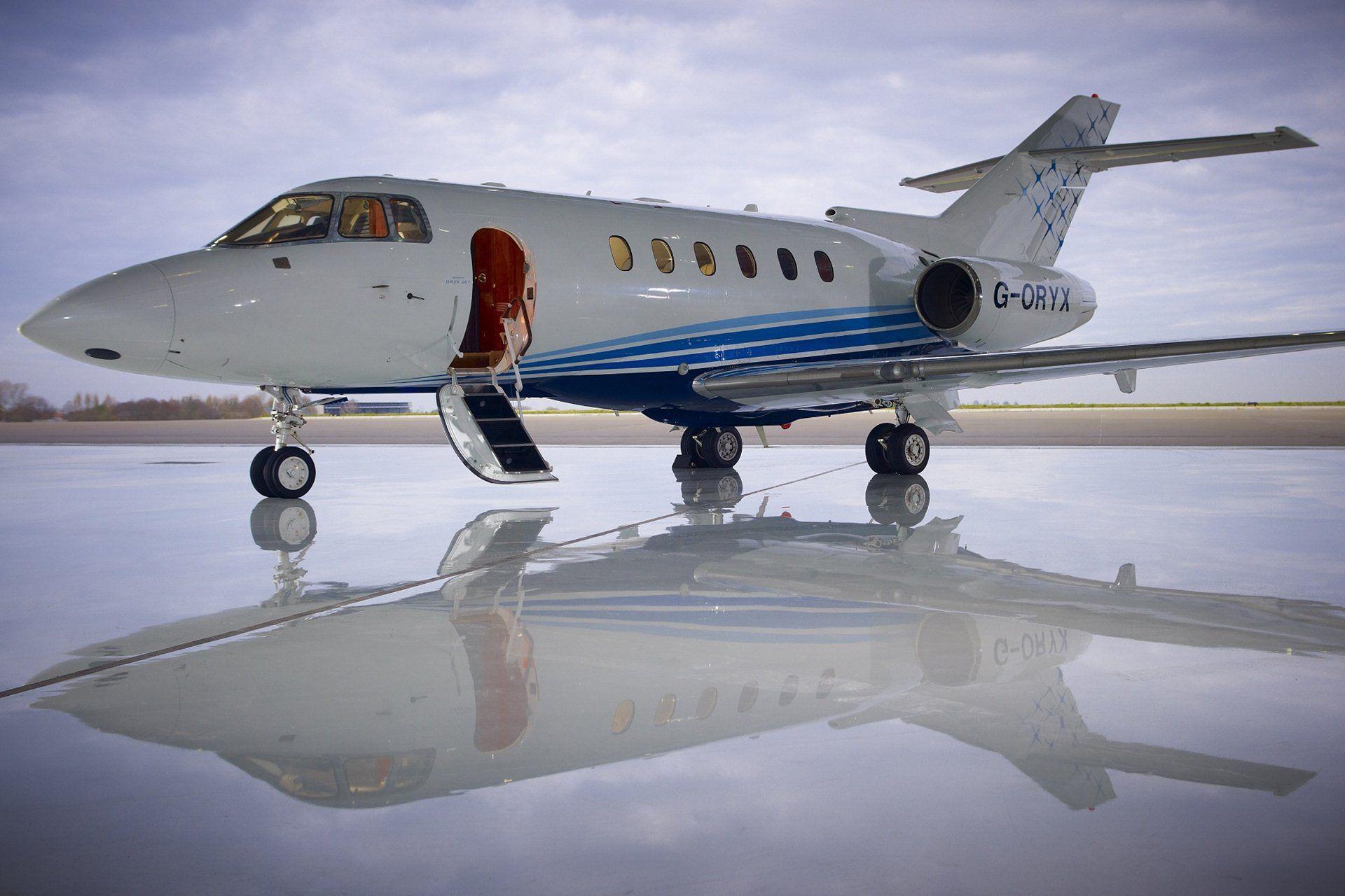 1920x1280 Private Jet Airplane Reflection View On Airport HD Wallpaper