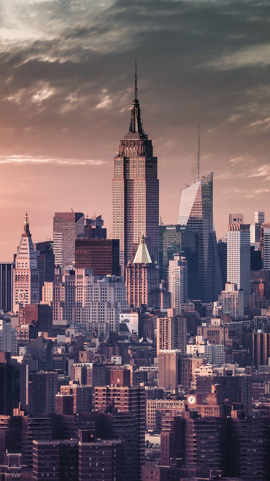 HD wallpaper high rise buildings New York City Manhattan city lights  reflection  Wallpaper Flare