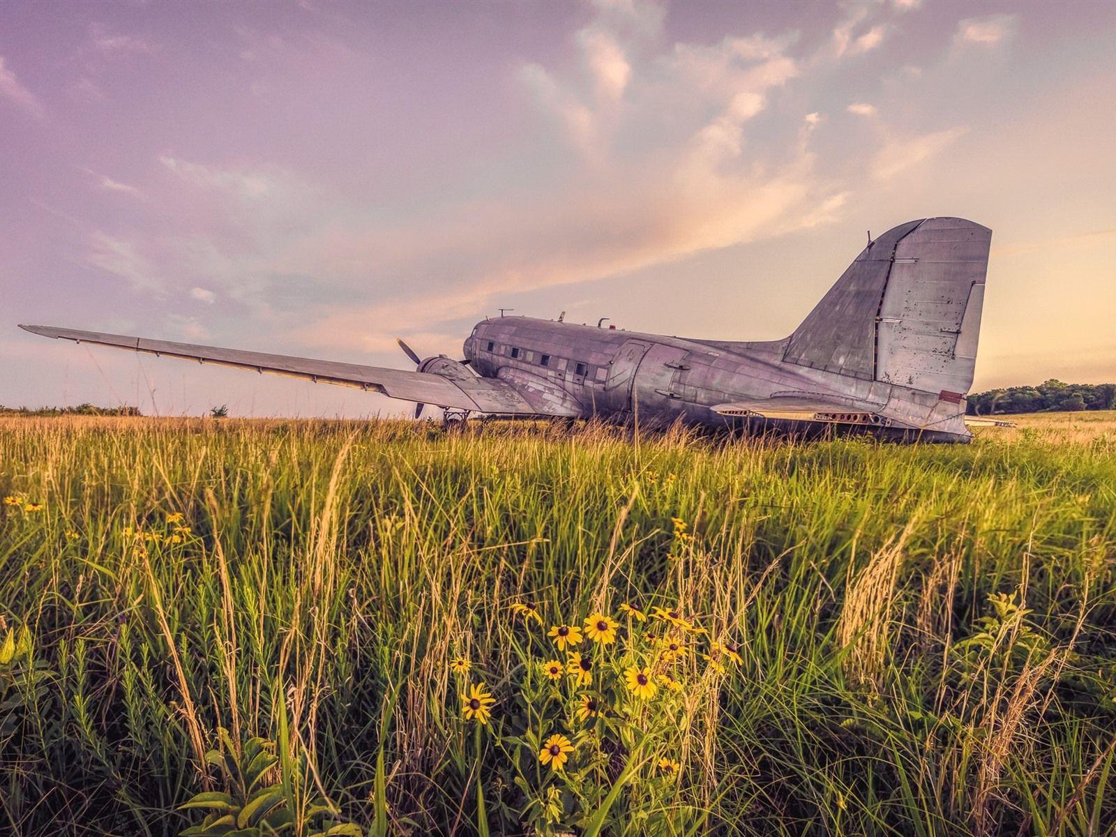 1600x1200 Old Plane, Grass 640x1136 IPhone 5 5S 5C SE Wallpaper, Background
