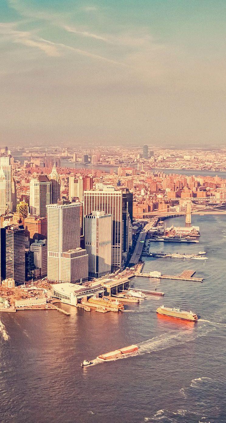 744x1392 The iPhone Wallpaper Aerial view Manhattan New York