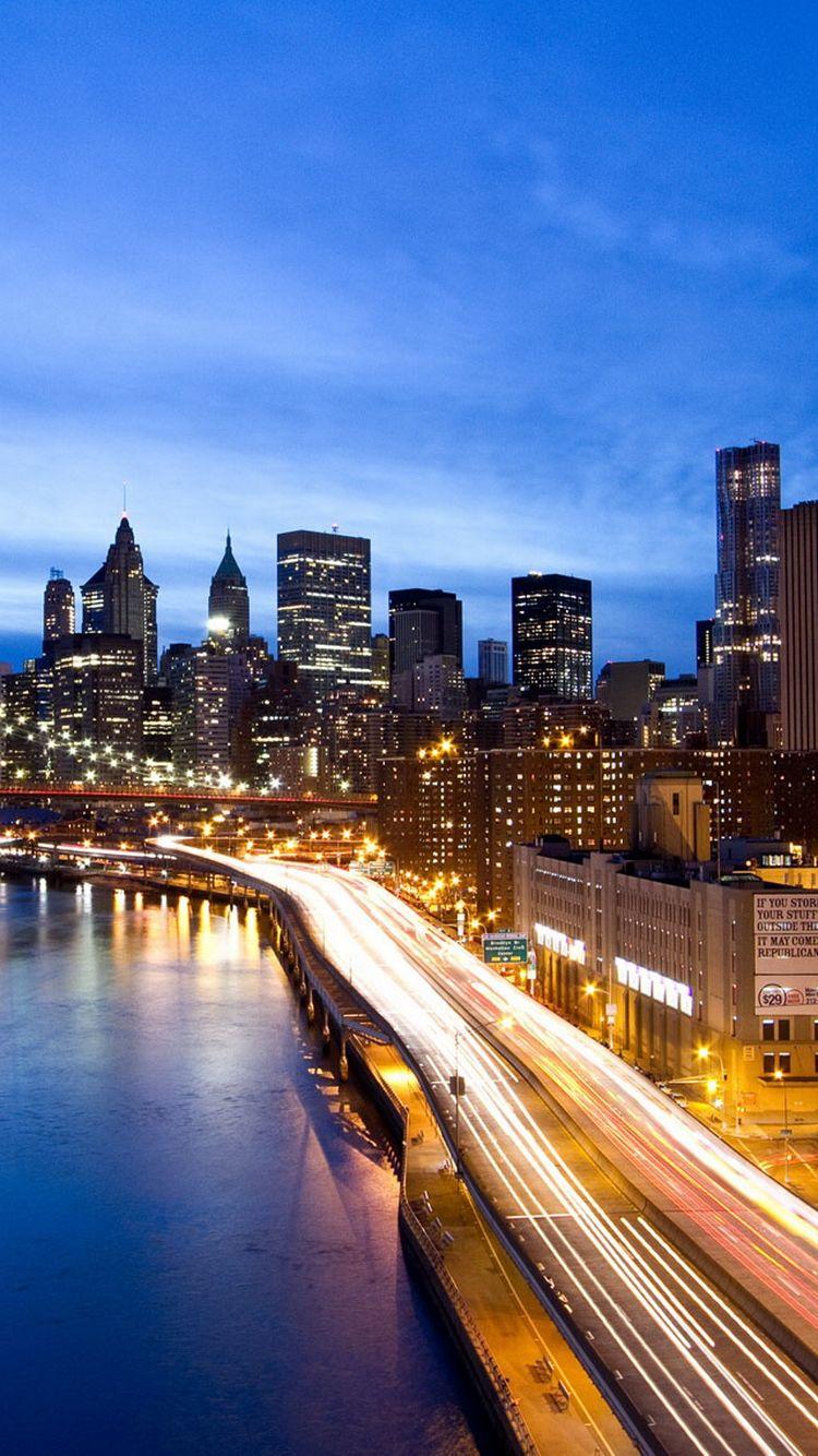 750x1334 Manhattan At Night iPhone 6 Wallpaper HD