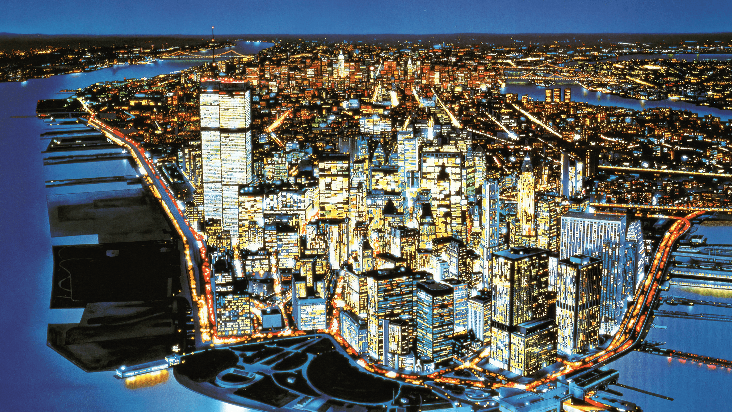2560x1440 Lower Manhattan by Izumi Ohta, 1985 [2560x1440]