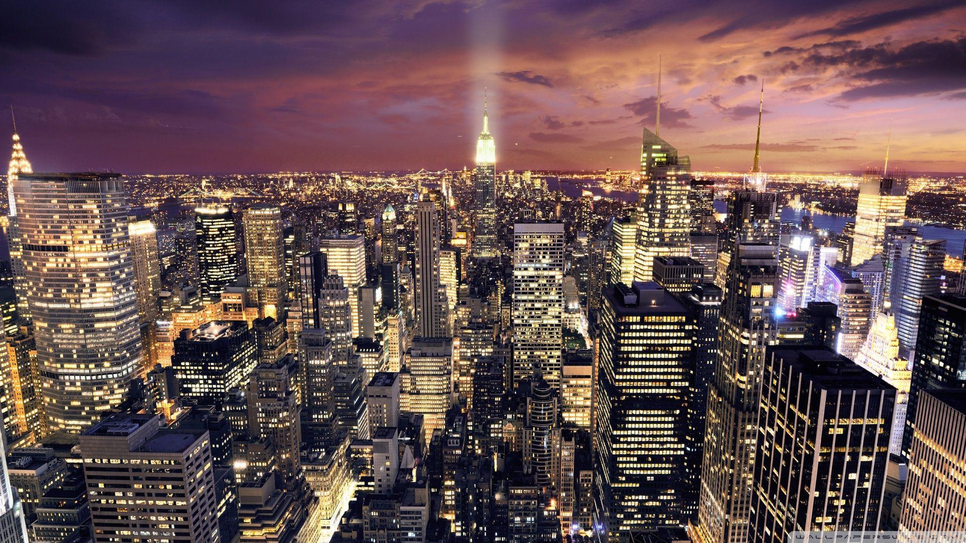 1920x1080 Manhattan at Night Wallpaper