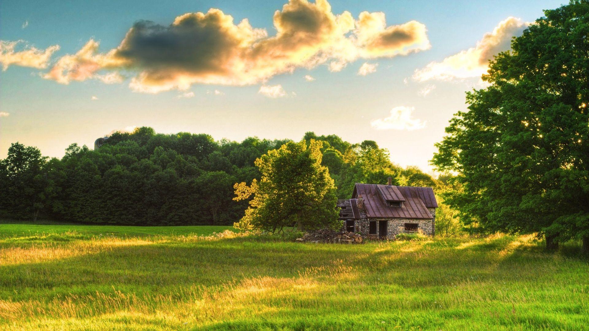 1920x1080 Log Cabin Background HD