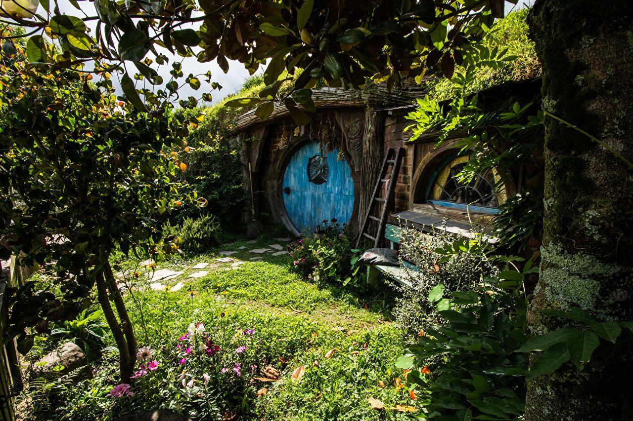1280x853 Desktop Wallpaper New Zealand Hobbiton Matamata Nature park Houses