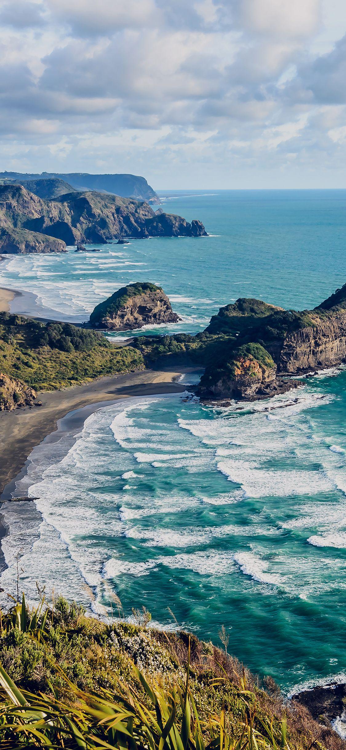 1125x2436 Sea Ocean View Water New Zealand Nature