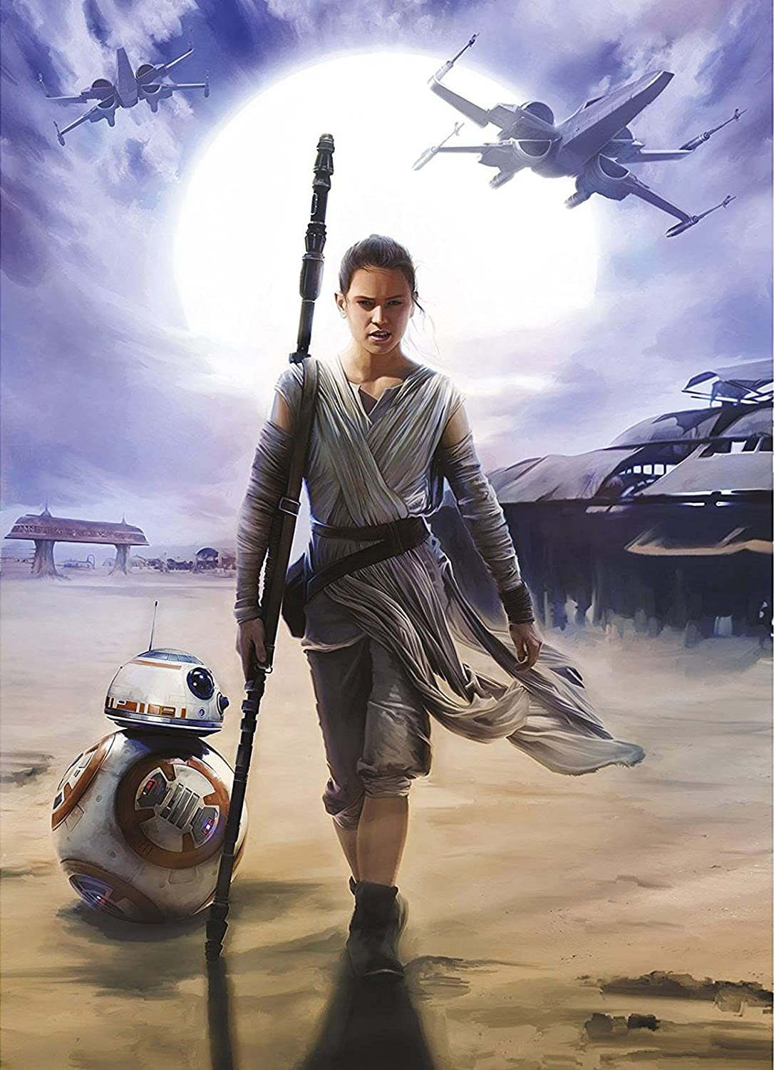 1086x1500 Wall Mural, Photo Wallpaper Star Wars REY 6'x8'4 Jakku Komar Sci