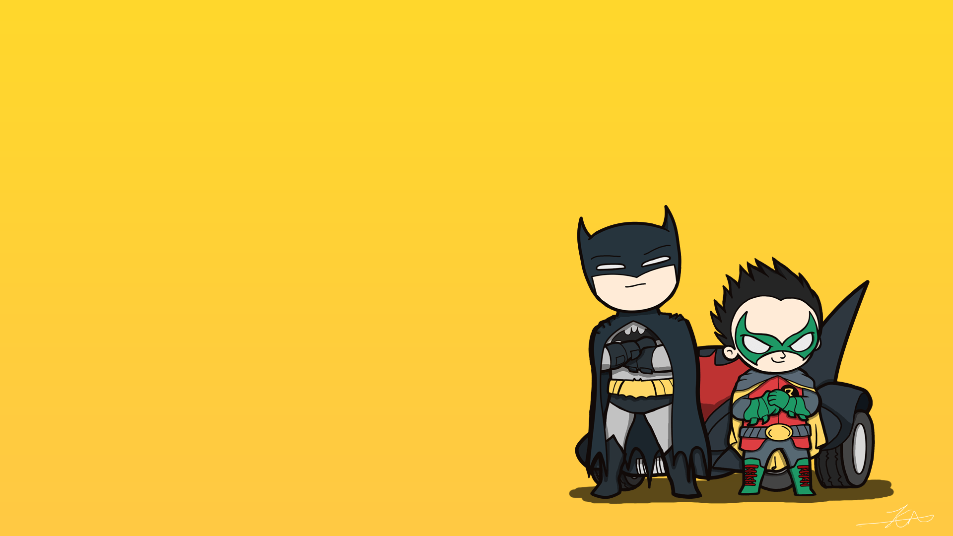 1920x1080 Batman and Robin Wallpaper I drew