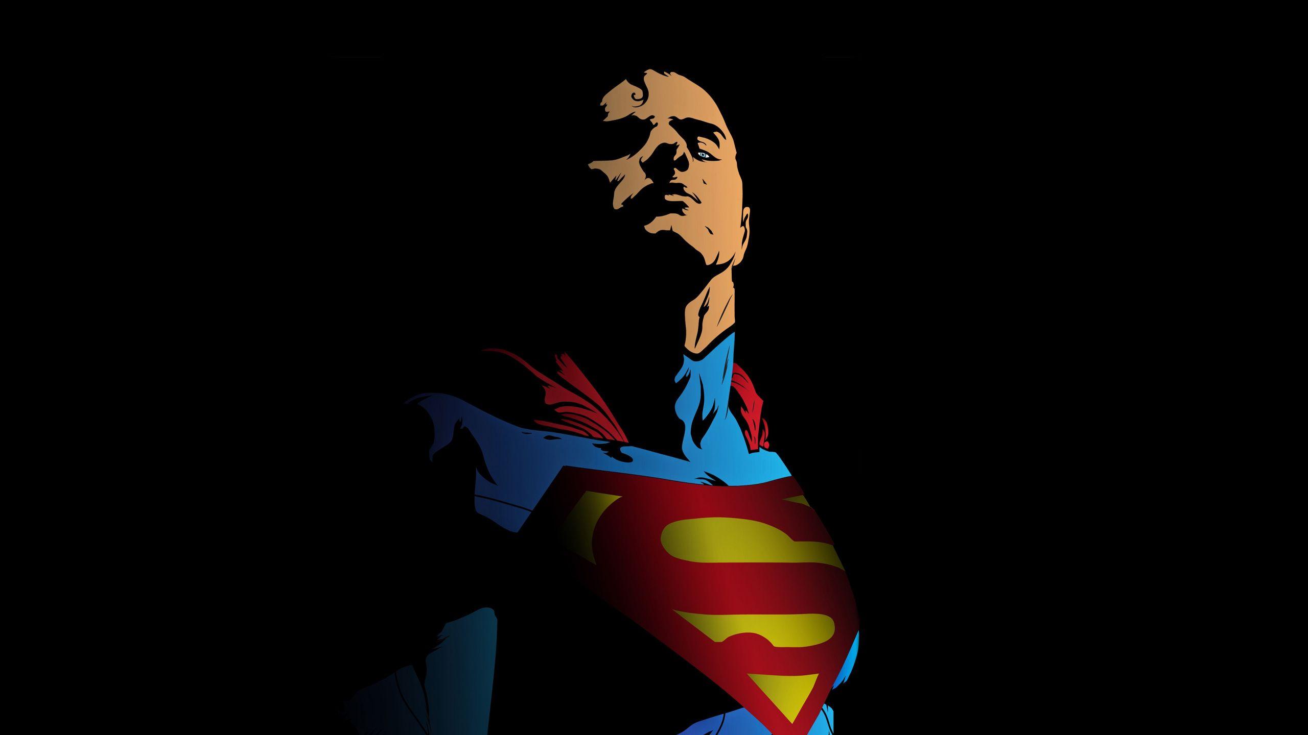 2560x1440 Download Superman, confident, minimal, artwork wallpaper