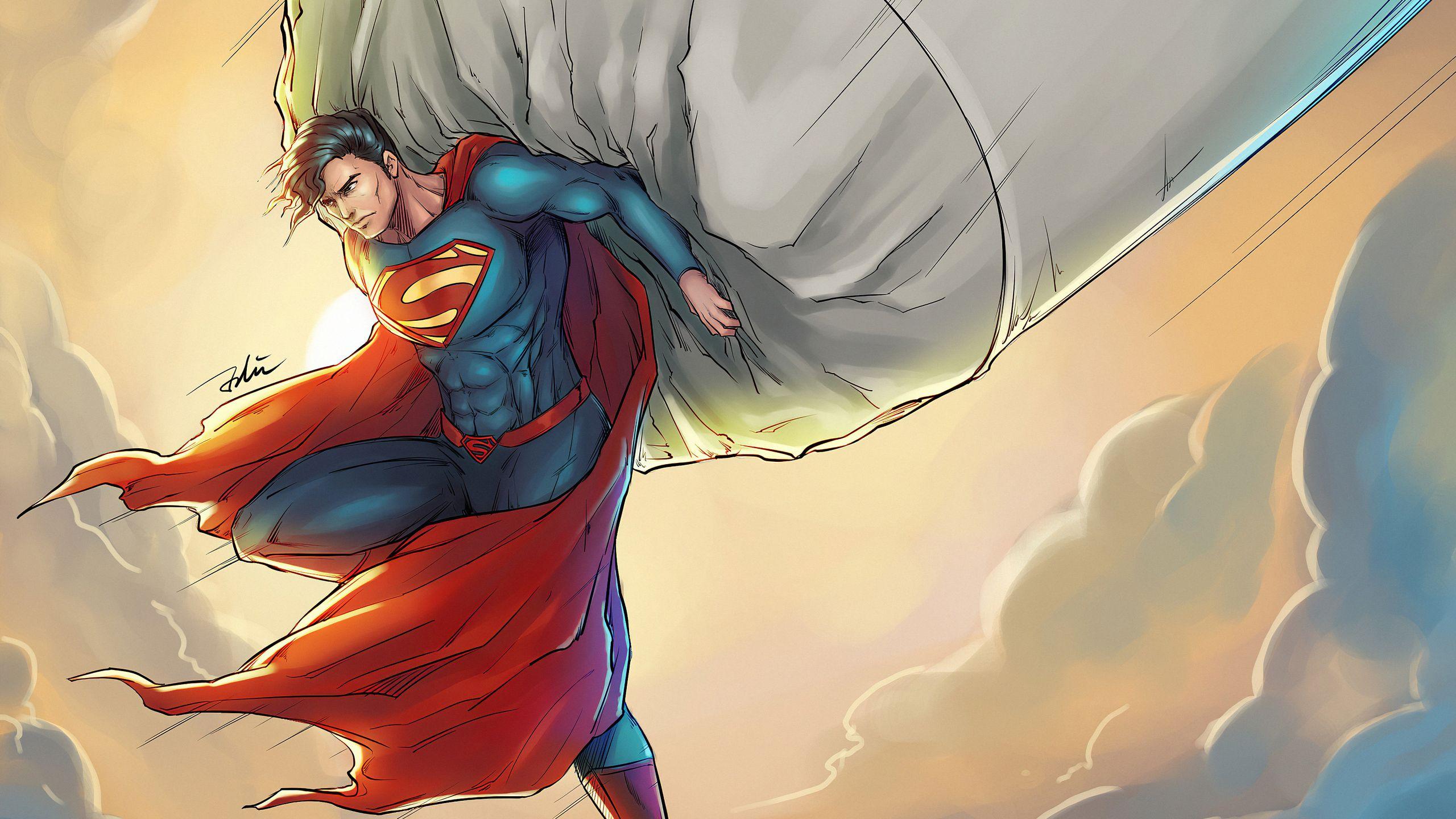 2560x1440 Superman Saving Plane 1440P Resolution HD 4k Wallpaper
