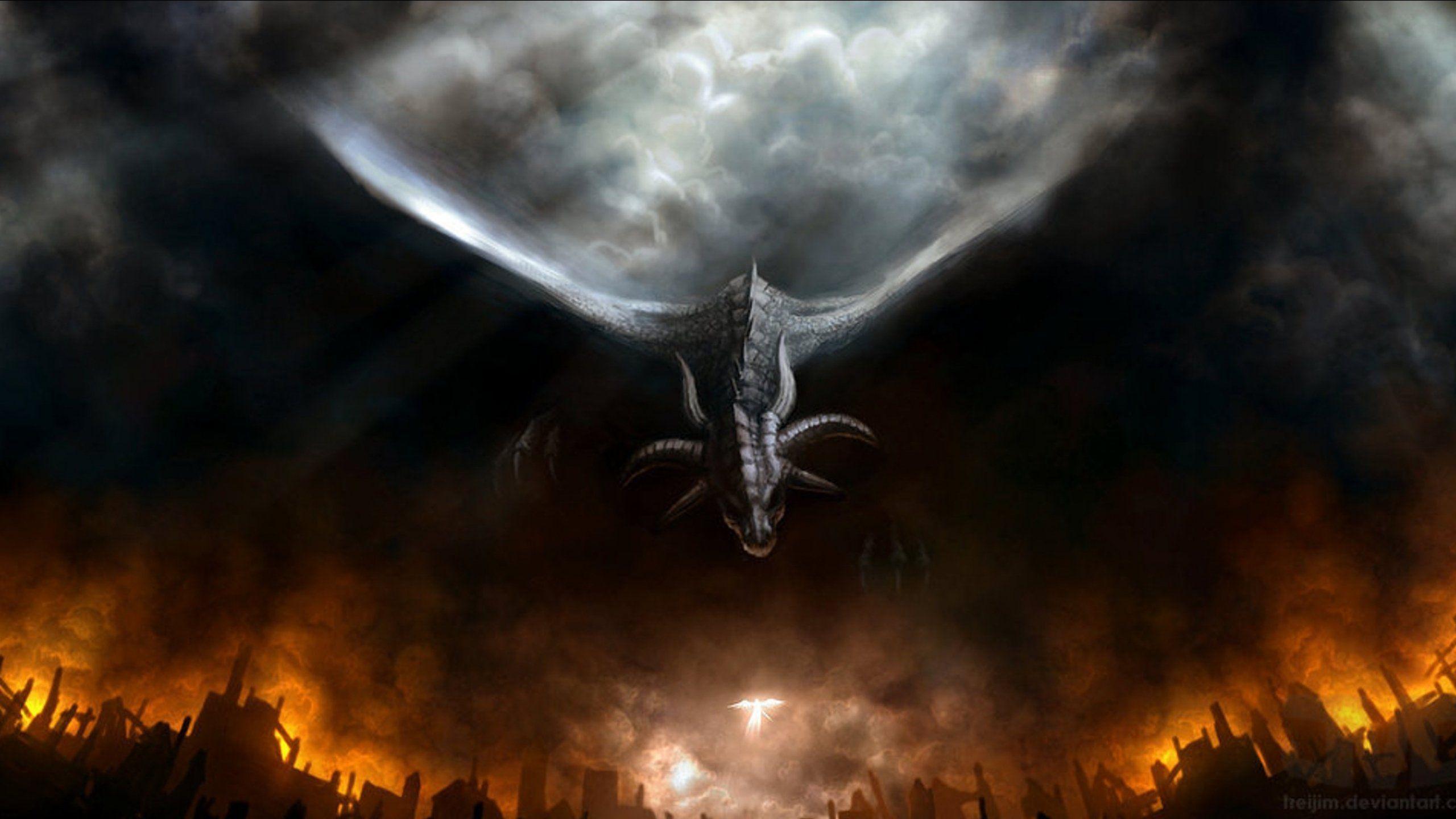 2560x1440 Dragon fantasy artwork art dragons wallpaperx1440