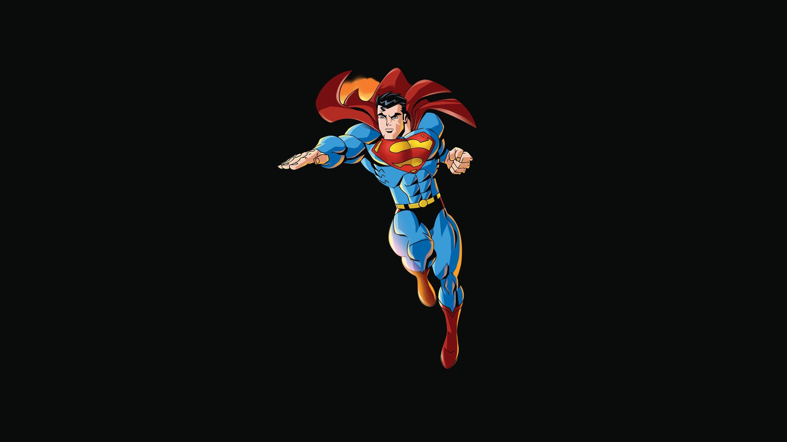 2560x1440 Download Superman, superhero, dc comics, dark & black, minimal