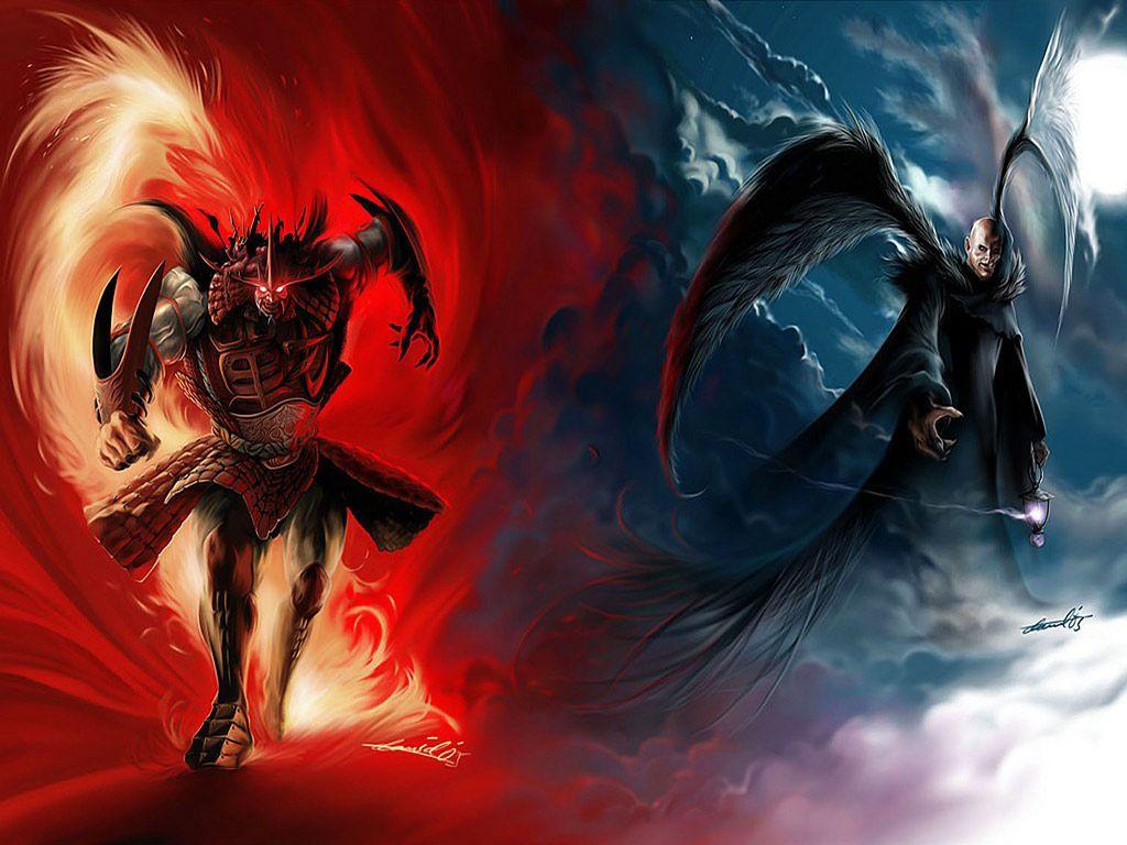 1024x768 The Dark And Light Gods < 3D Art < Gallery < Desktop Wallpaper