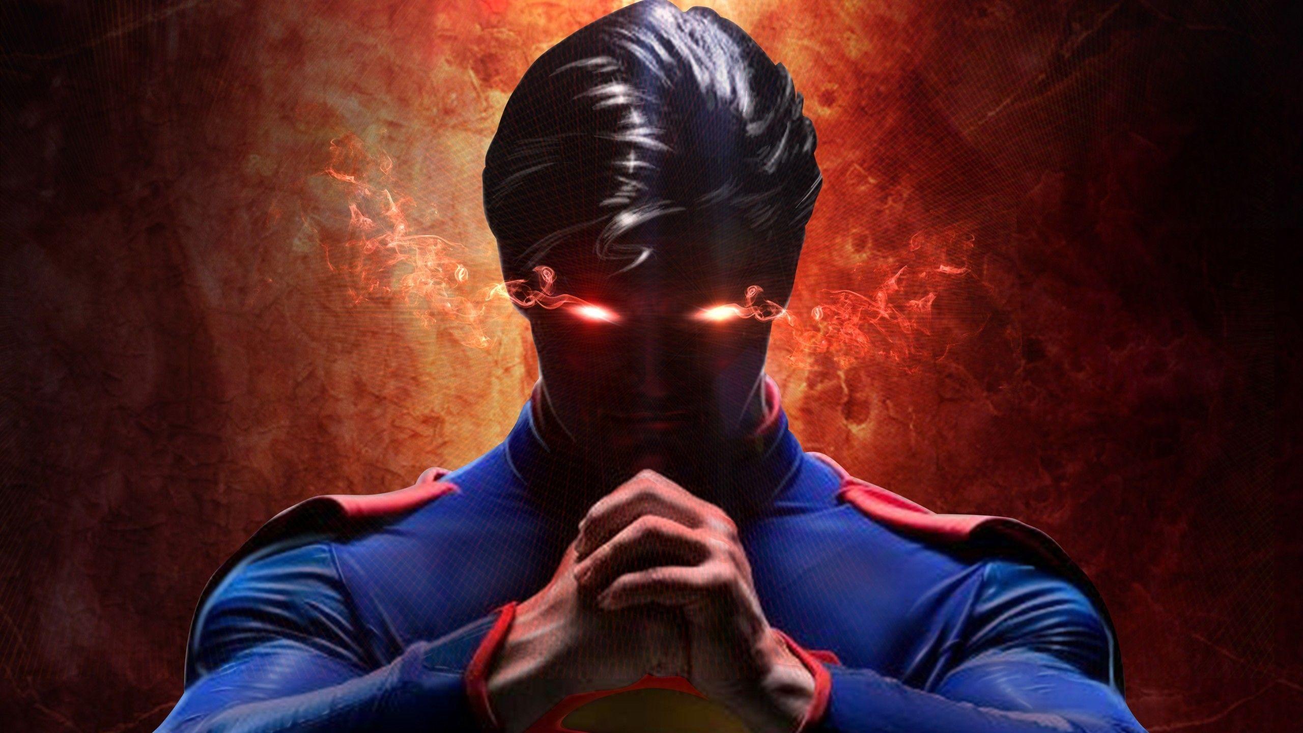 2560x1440 Download 2560x1440 Superman, Red Eyes, Laser Wallpaper for iMac
