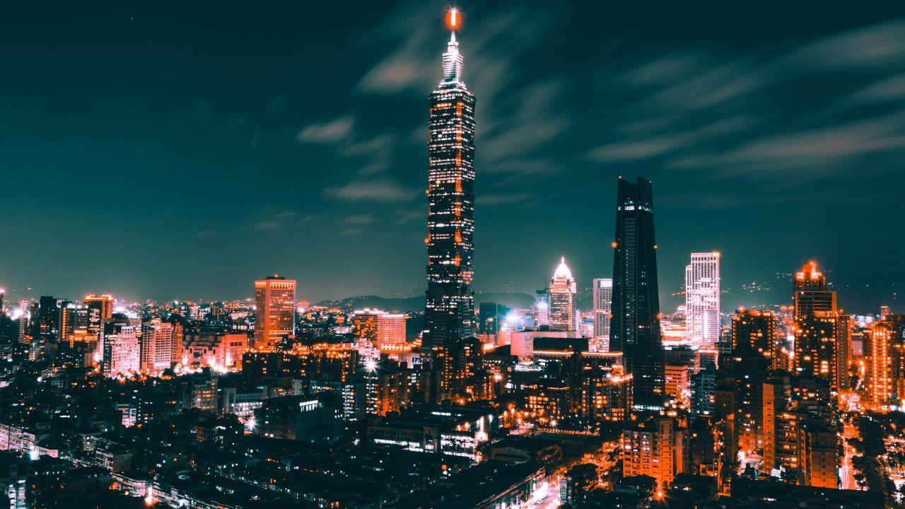 1280x720 Wallpaper Taipei, Cityscape, Night, Taipei Taiwan, 5K, World