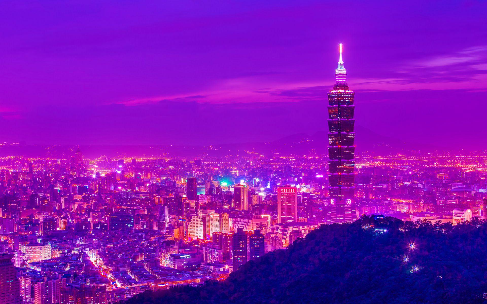 1920x1200 Taipei 101 Skyscraper And Taipei Cityscape Wallpaperx1200