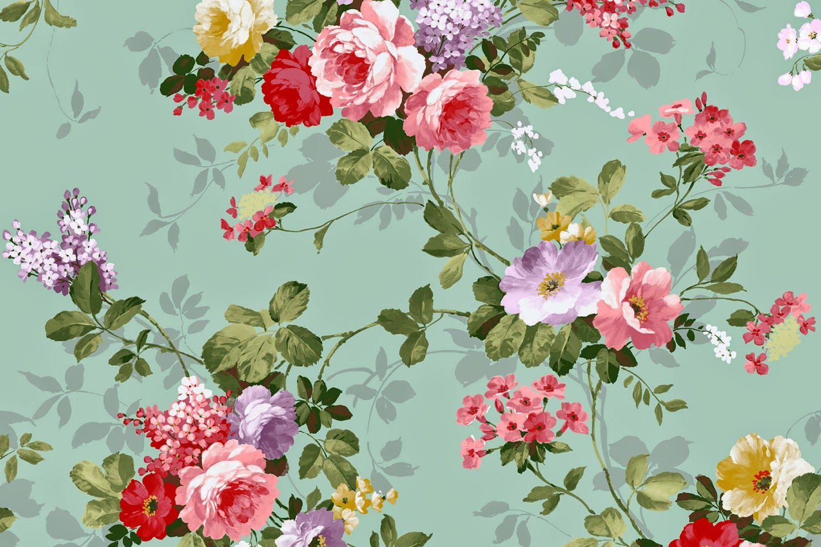 Dutch Floral Wallpaper, wall mural - ColorayDecor.com