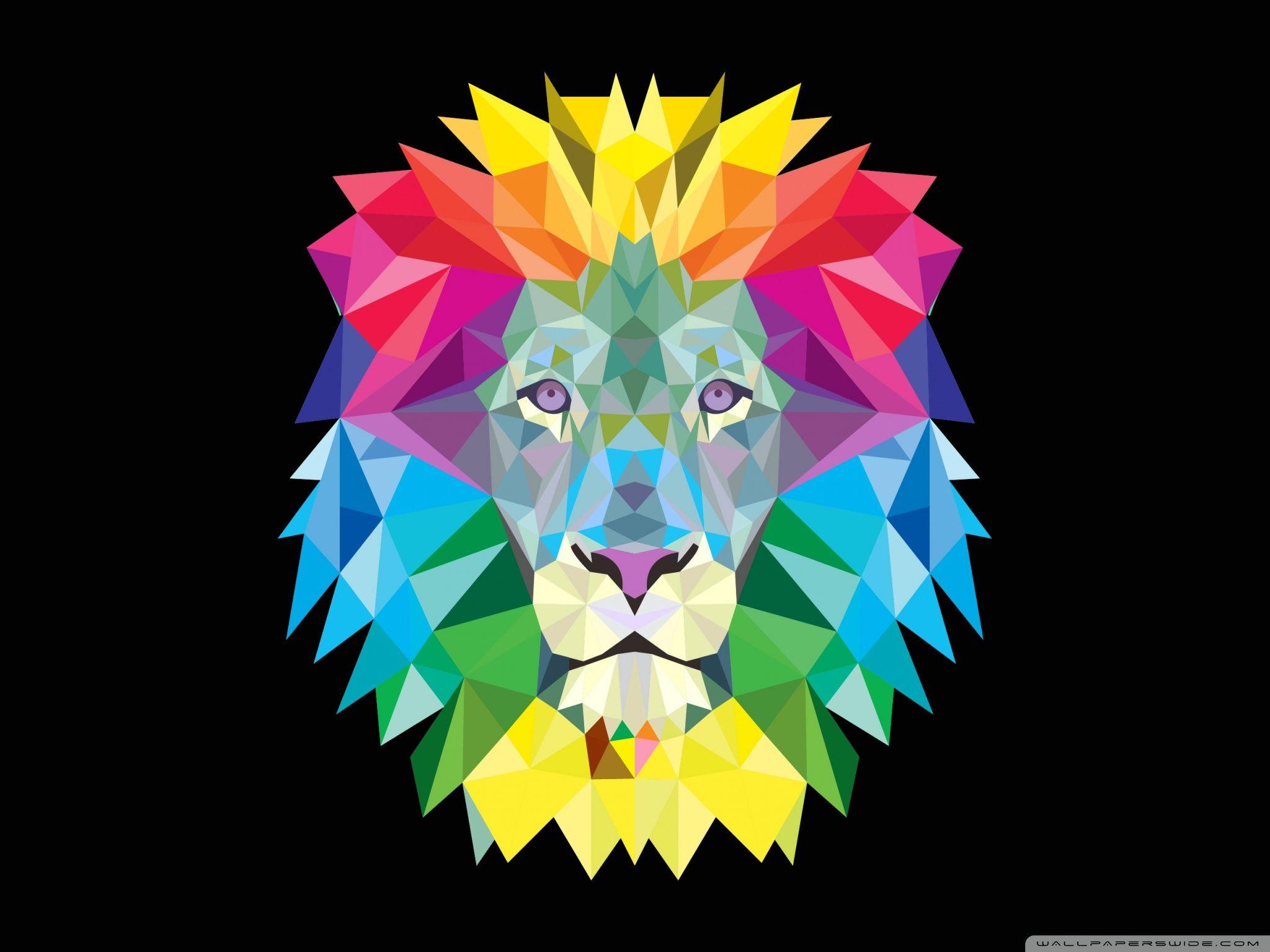 2048x1536 Rainbow Lion Wallpaper