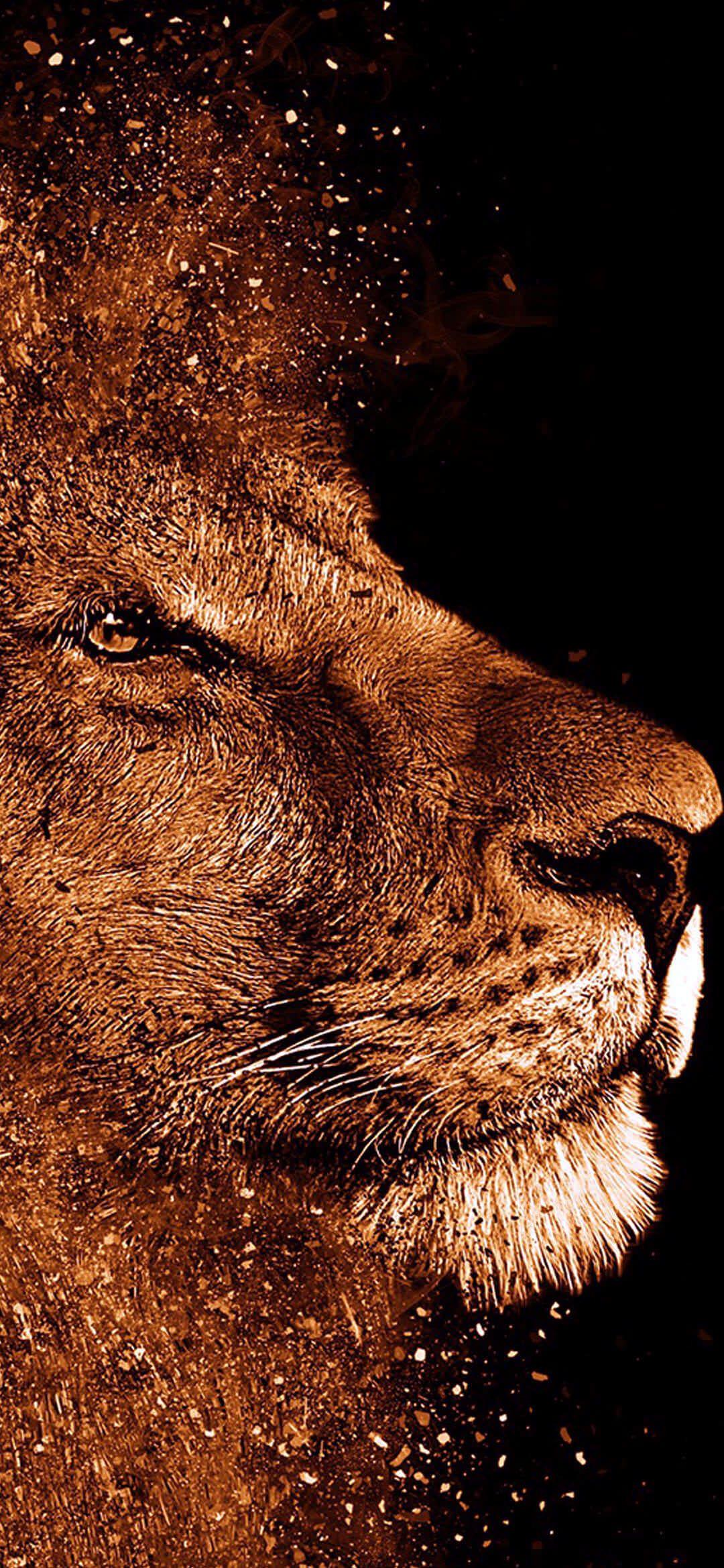 1080x2340 4k Wallpaper Lion Art 4k