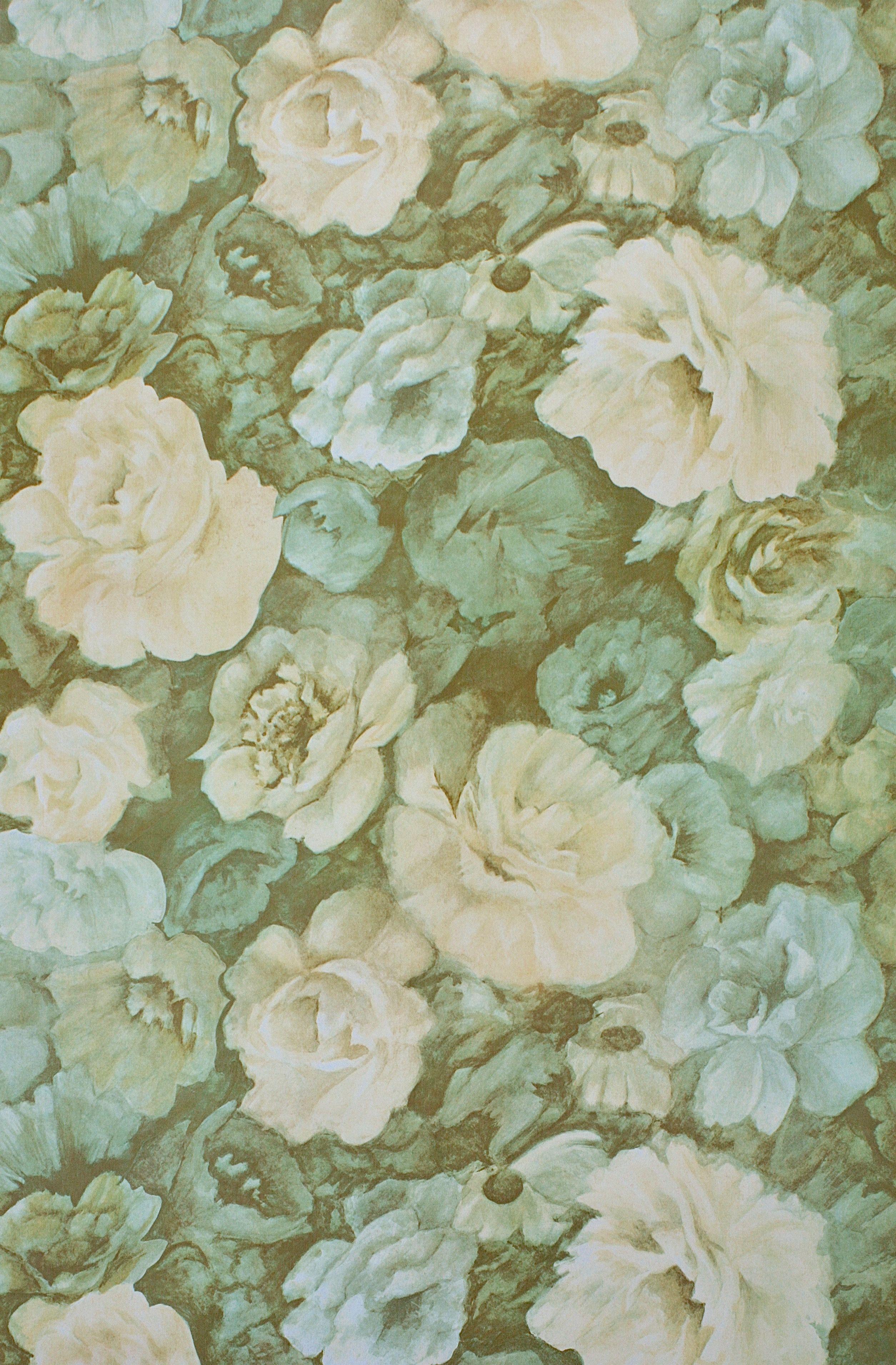 2509x3823 50s Vintage Floral Wallpaper