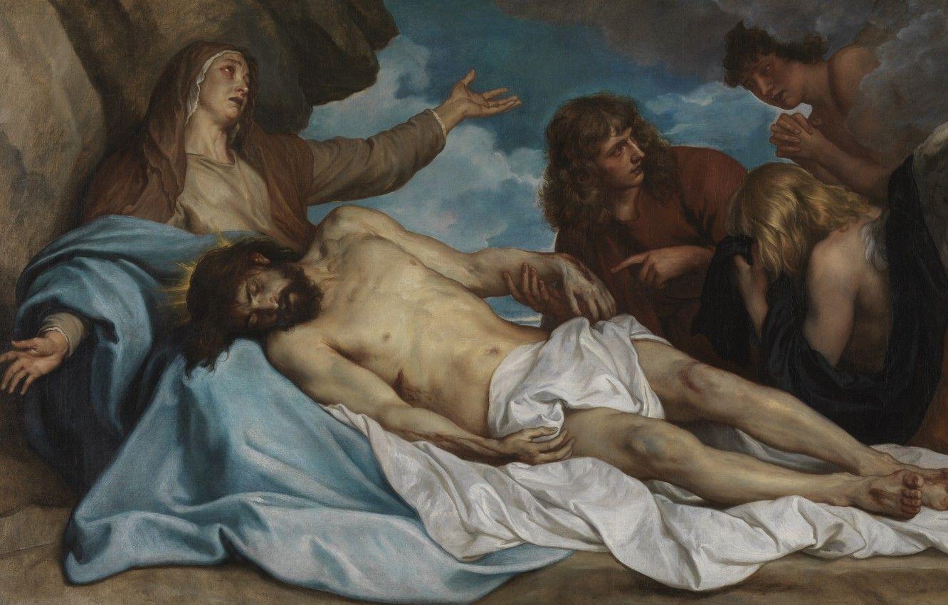 1332x850 Wallpaper The Lamentation Of Christ, oil on canvas, Flemish