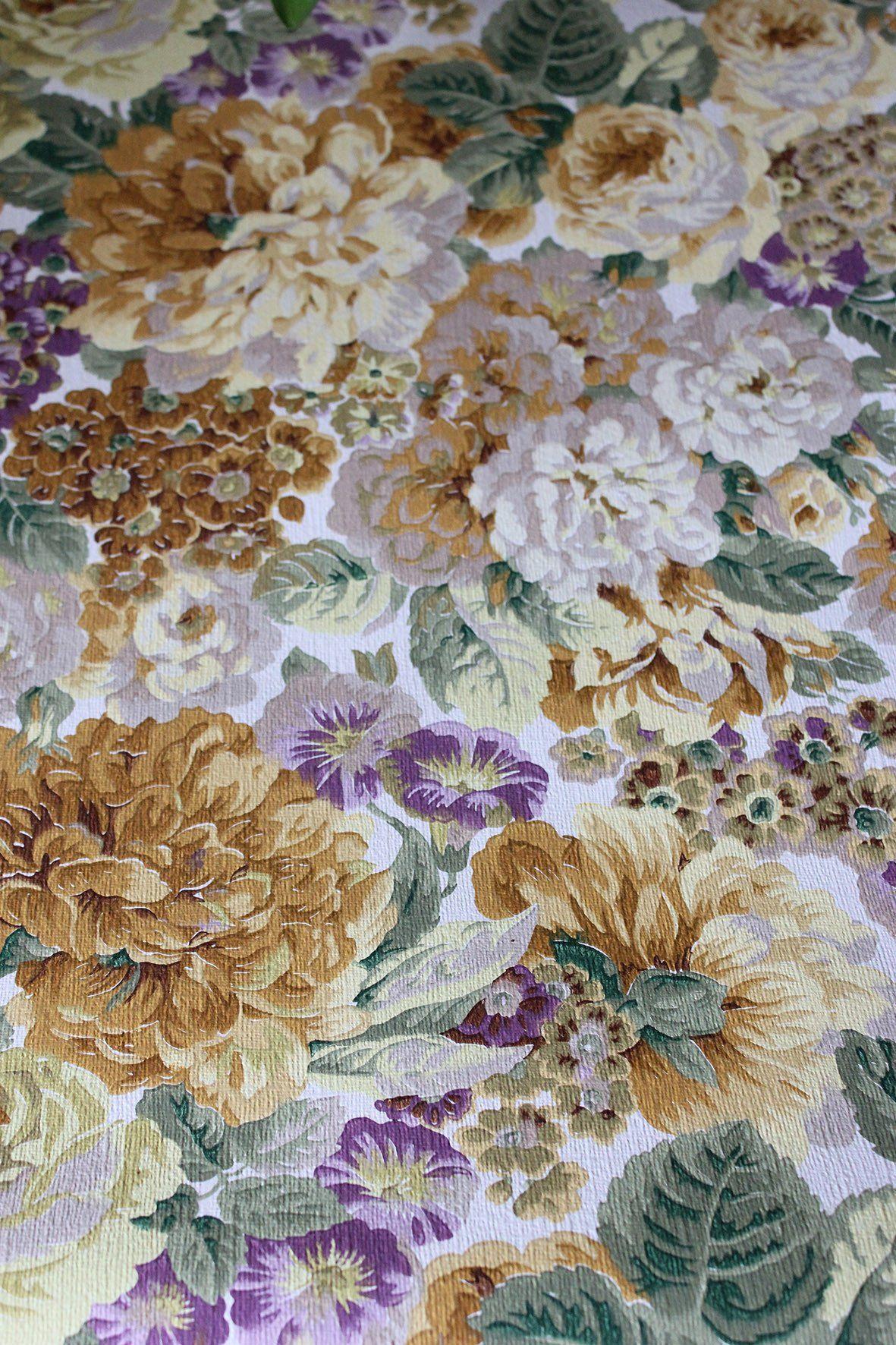1181x1772 Sanderson Vintage Floral Wallpaper, violet and grey