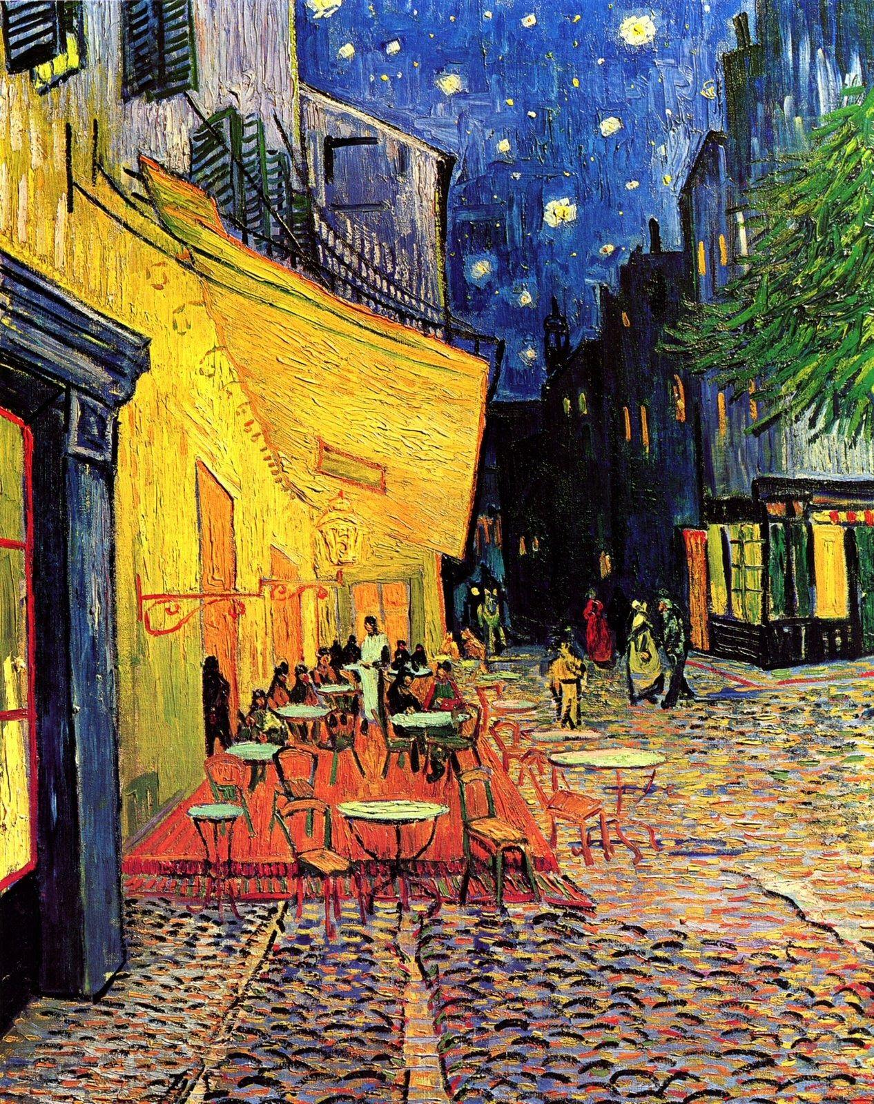 1266x1600 Cafe Terrace at Night Wallpaper, Painting, Vincent van Gogh